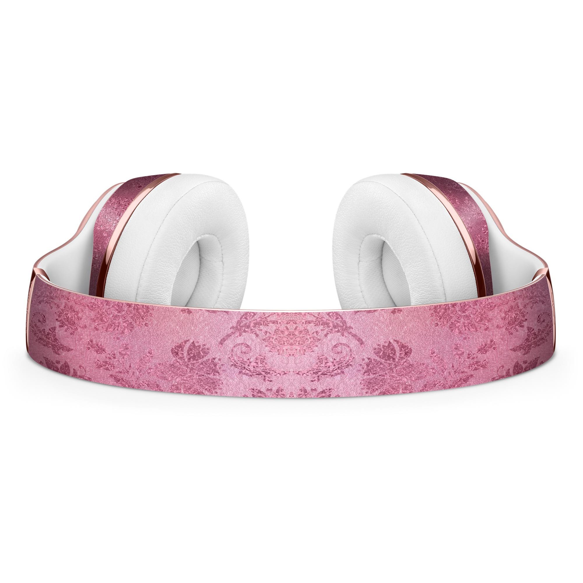 Shiny Pink Floral Pattern Full-Body Skin Kit designed for Beats by Dre Solo 3 Wireless Headphones, showcasing vibrant floral design.