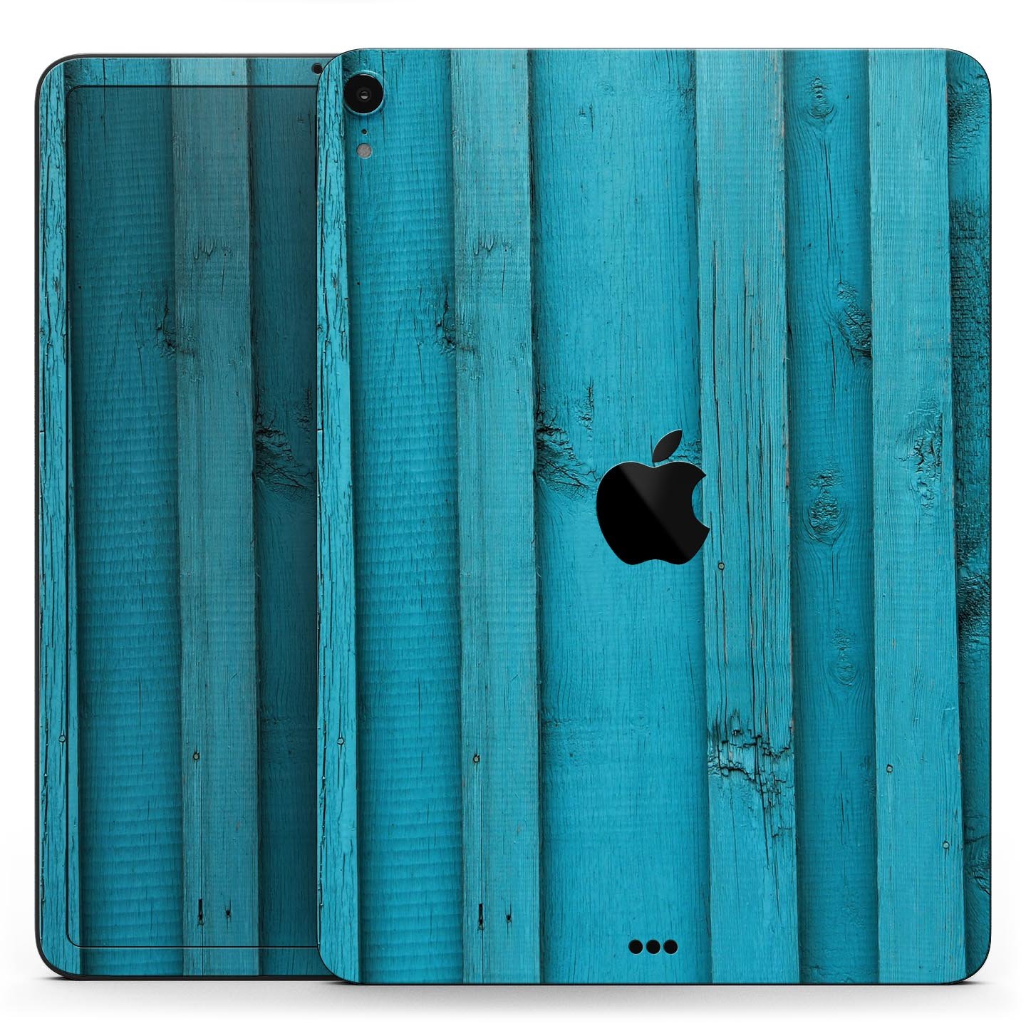 Signature Blue Wood Planks skin decal for Apple iPad, showcasing a stylish wood design with premium finish.