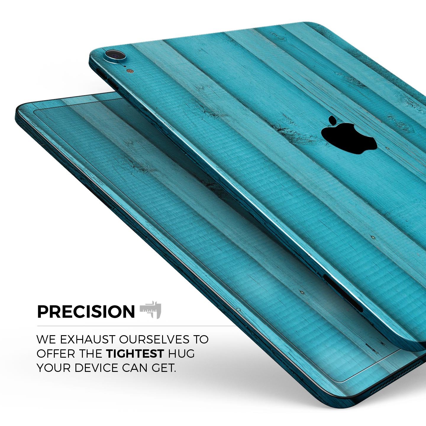 Signature Blue Wood Planks skin decal for Apple iPad, showcasing a stylish wood design with premium finish.