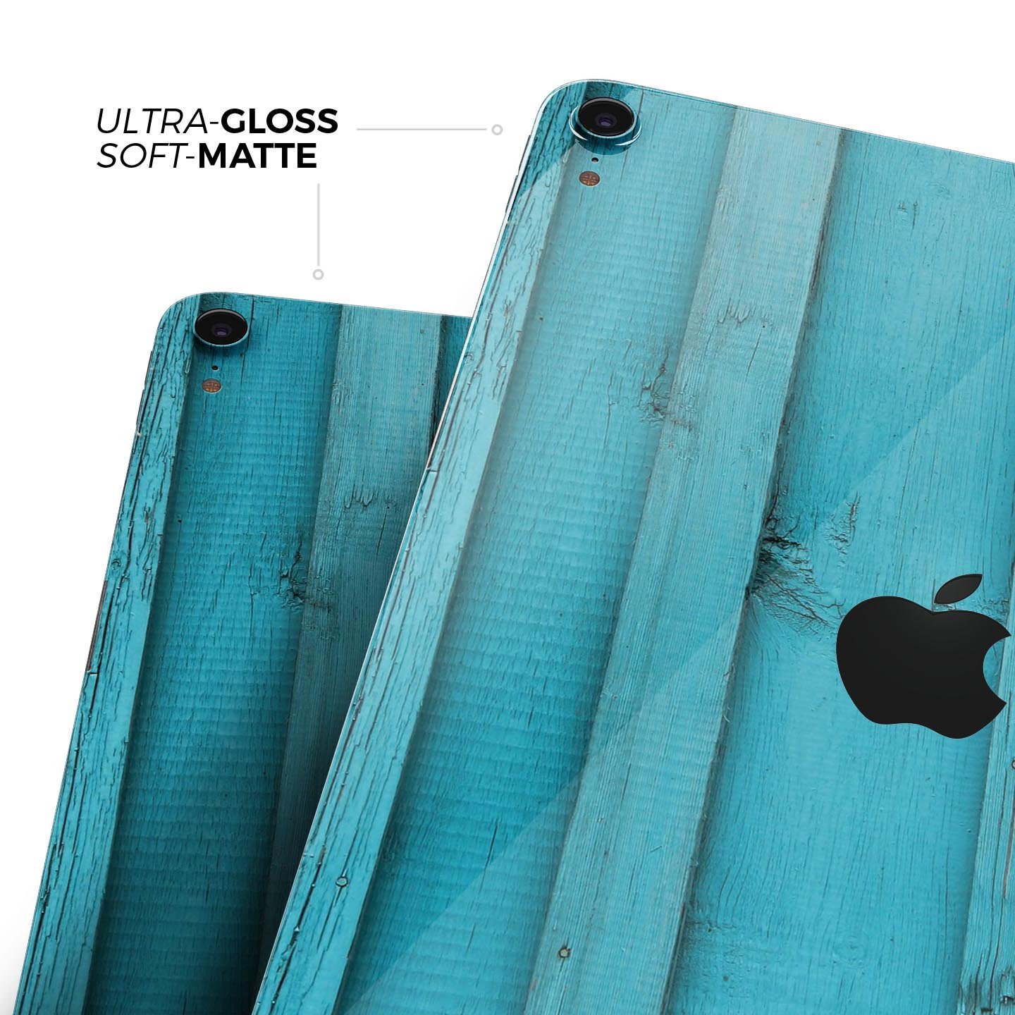 Signature Blue Wood Planks skin decal for Apple iPad, showcasing a stylish wood design with premium finish.