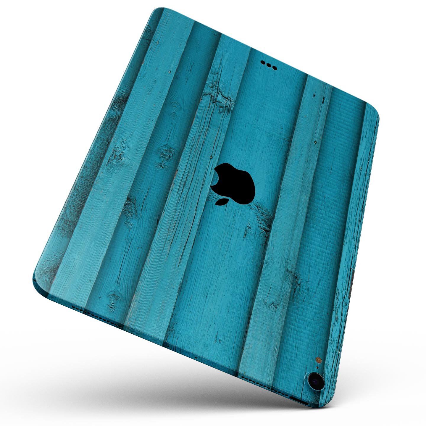 Signature Blue Wood Planks skin decal for Apple iPad, showcasing a stylish wood design with premium finish.