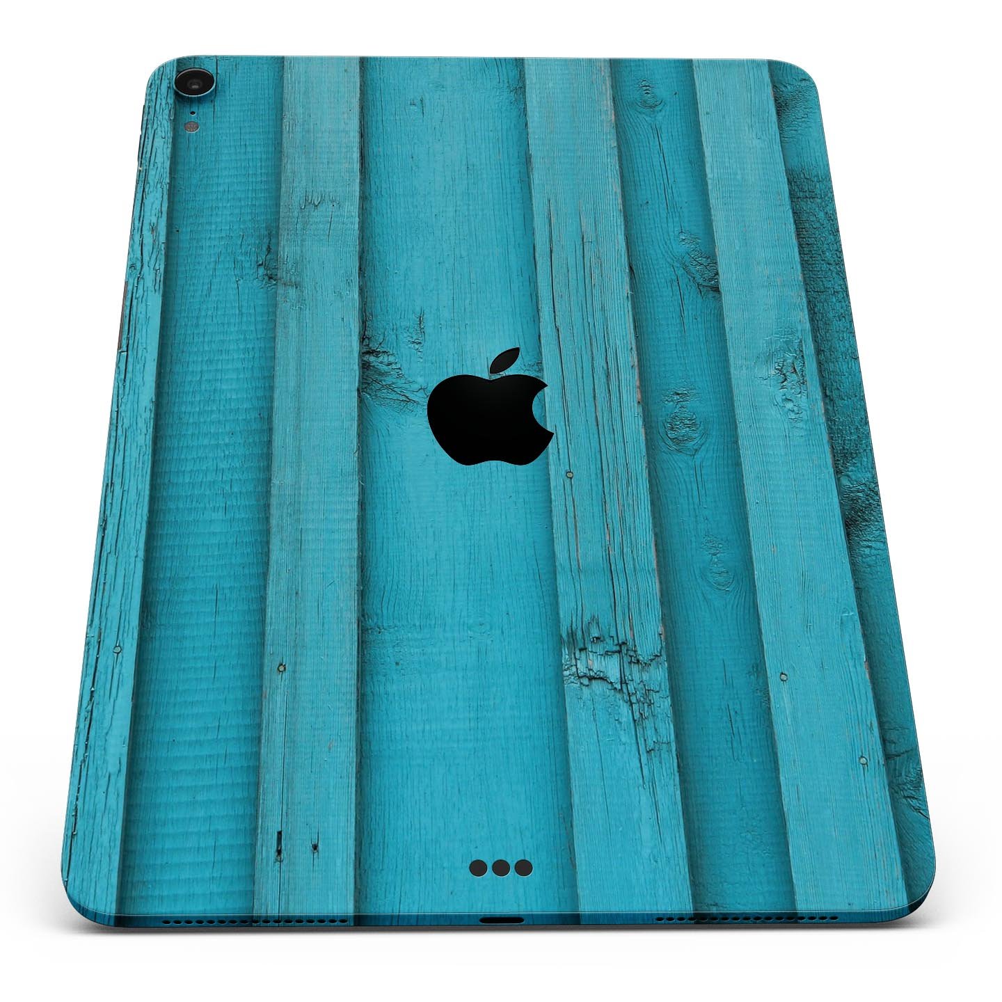 Signature Blue Wood Planks skin decal for Apple iPad, showcasing a stylish wood design with premium finish.