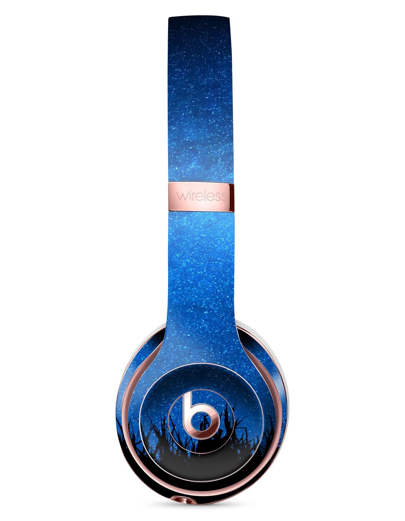 Silhouette Night Sky Full-Body Skin Kit for Beats by Dre Solo 3, showcasing a stylish design that fits perfectly on headphones.