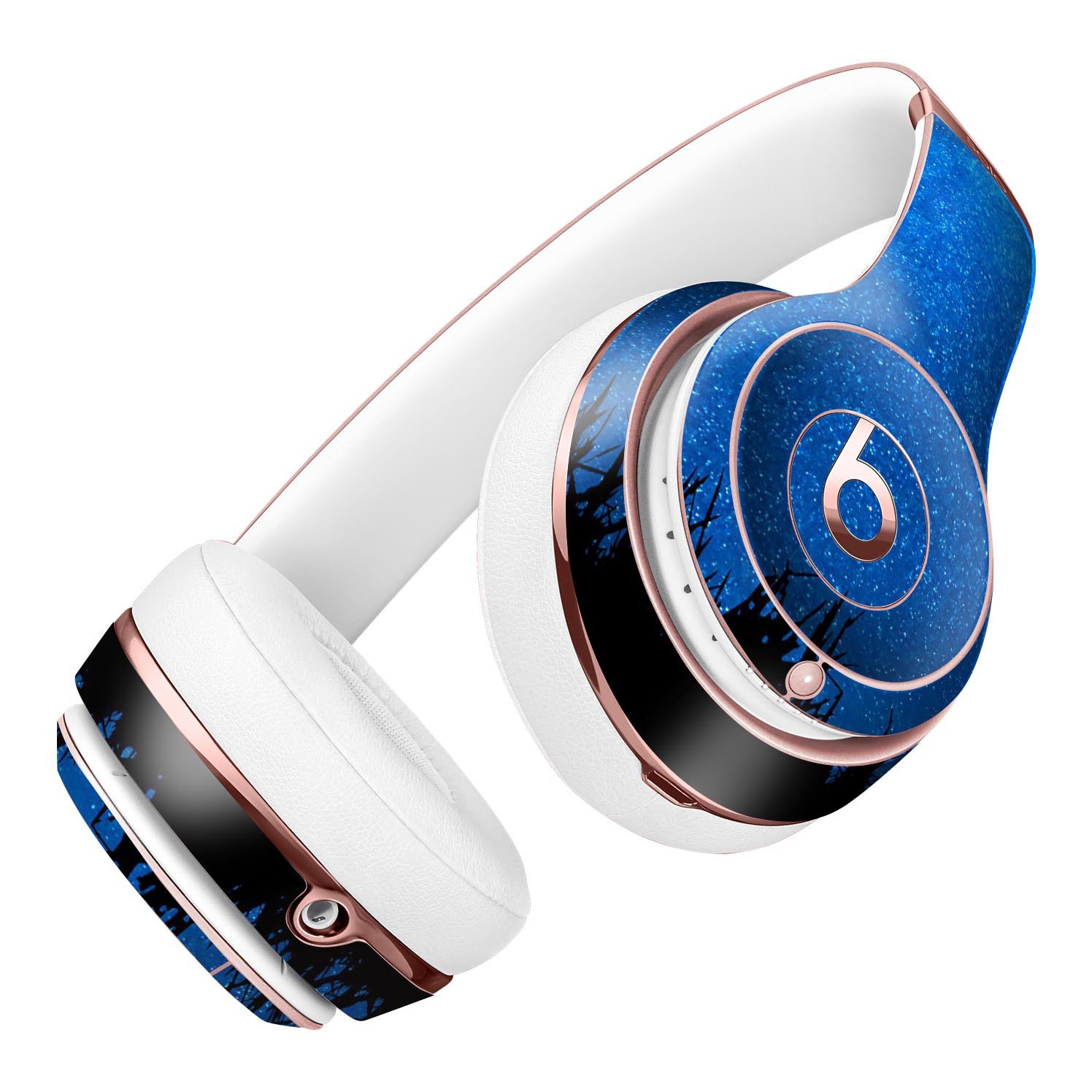 Silhouette Night Sky Full-Body Skin Kit for Beats by Dre Solo 3, showcasing a stylish design that fits perfectly on headphones.