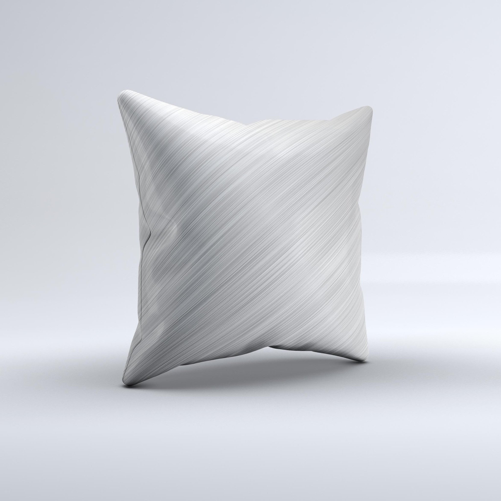 A beautifully handcrafted Silver Brushed Aluminum Surface Ink-Fuzed Decorative Throw Pillow showcasing unique graphics and high-quality fabric.