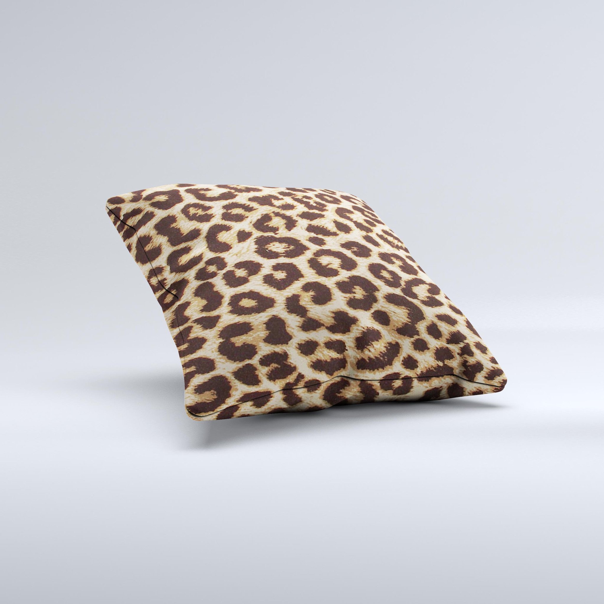 A stylish Simple Vector Cheetah Print Ink-Fuzed Decorative Throw Pillow featuring a unique cheetah print design, handcrafted in Virginia.