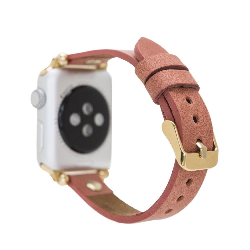 Sizergh Ferro Leather Watch Strap for Apple Watch, showcasing premium full-grain leather and stainless steel buckle.