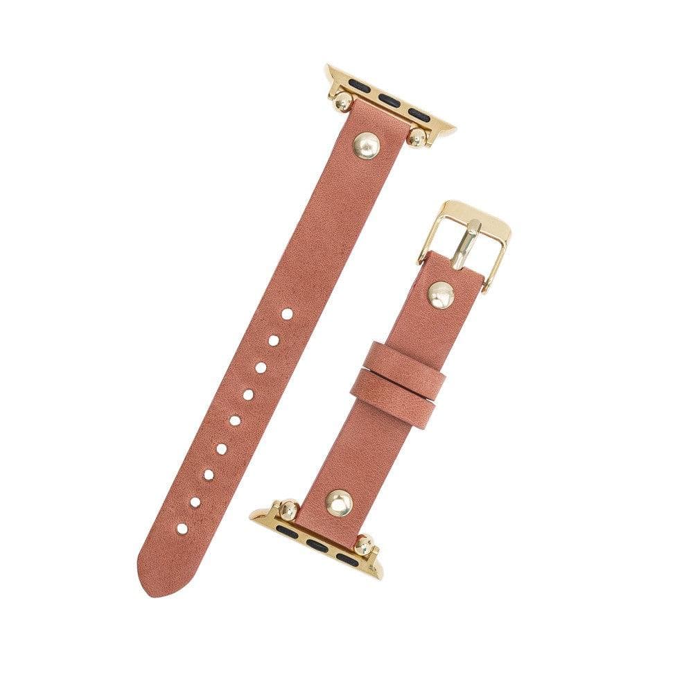 Sizergh Ferro Leather Watch Strap for Apple Watch, showcasing premium full-grain leather and stainless steel buckle.