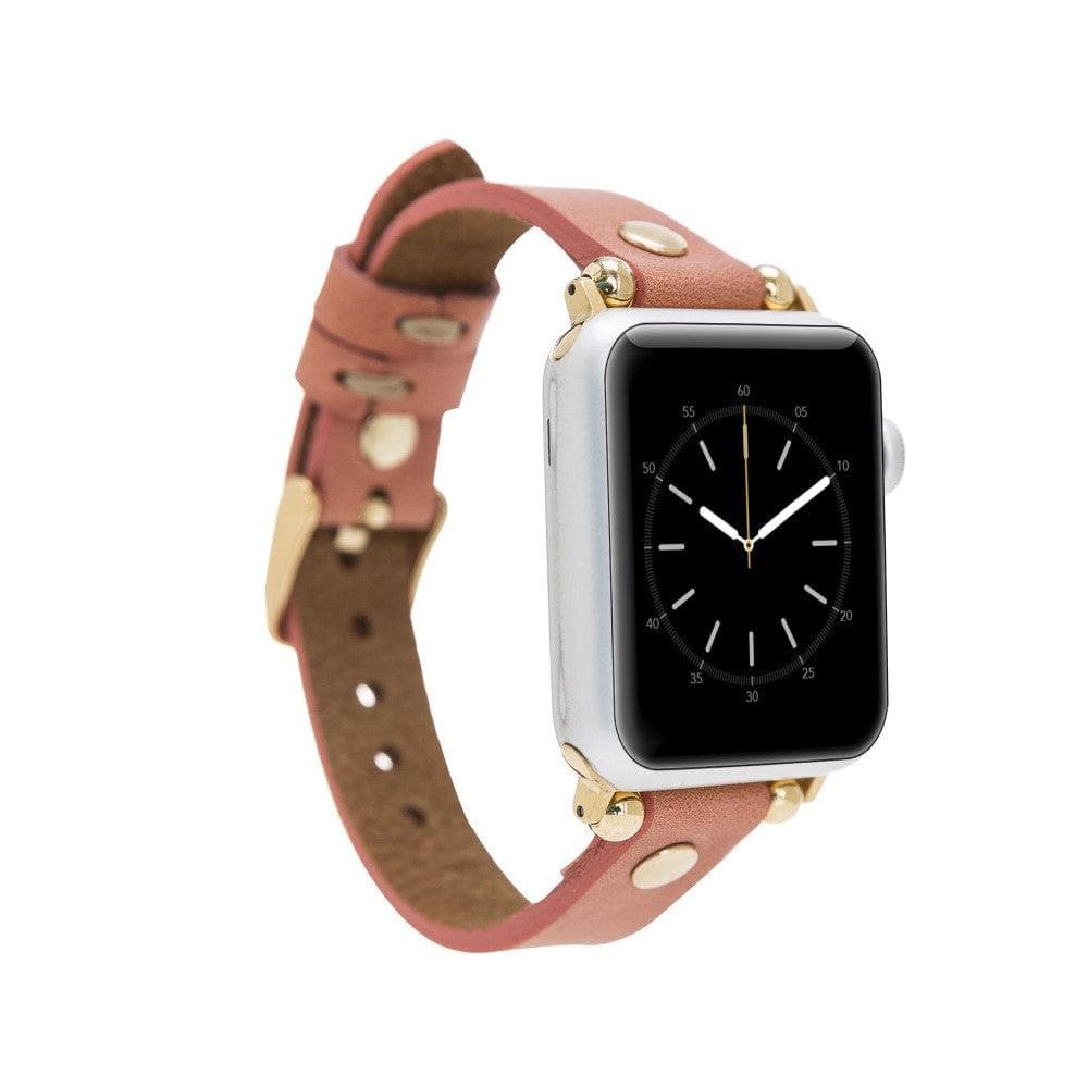 Sizergh Ferro Leather Watch Strap for Apple Watch, showcasing premium full-grain leather and stainless steel buckle.