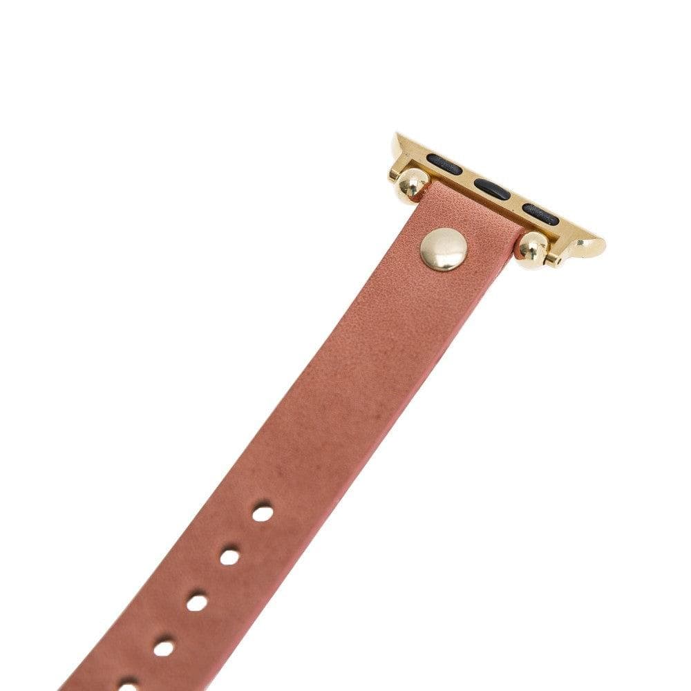 Sizergh Ferro Leather Watch Strap for Apple Watch, showcasing premium full-grain leather and stainless steel buckle.