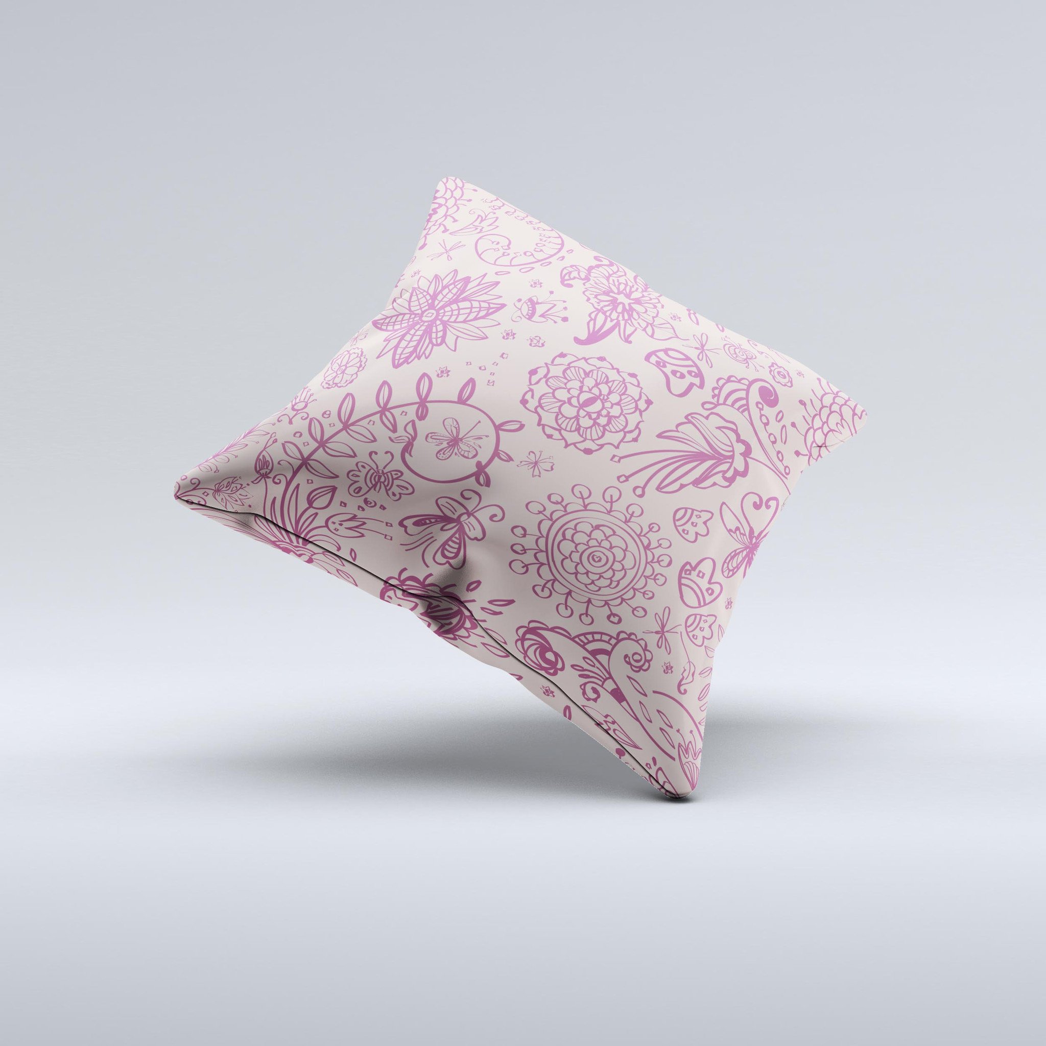 Sketched Lace Patterns V21 decorative throw pillow featuring intricate lace designs, handcrafted in Virginia with high-quality materials.