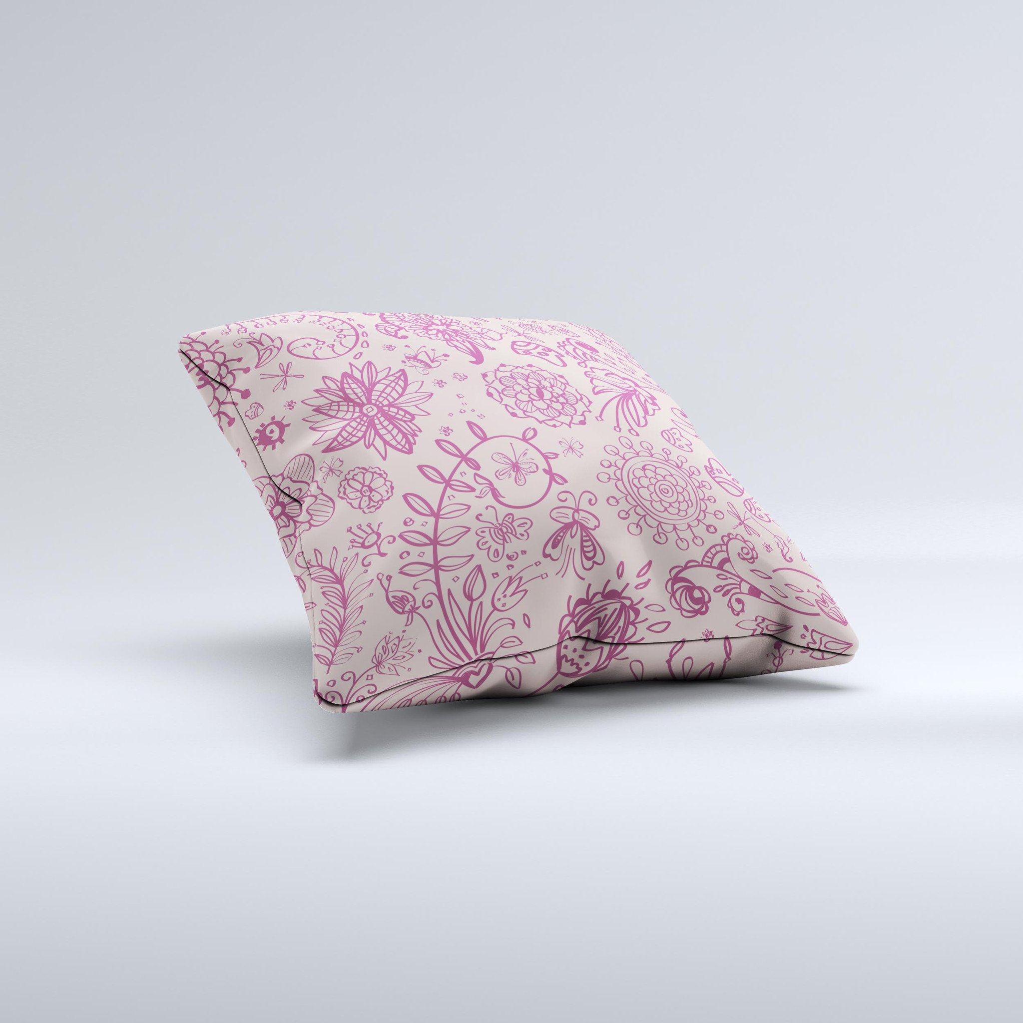 Sketched Lace Patterns V21 decorative throw pillow featuring intricate lace designs, handcrafted in Virginia with high-quality materials.