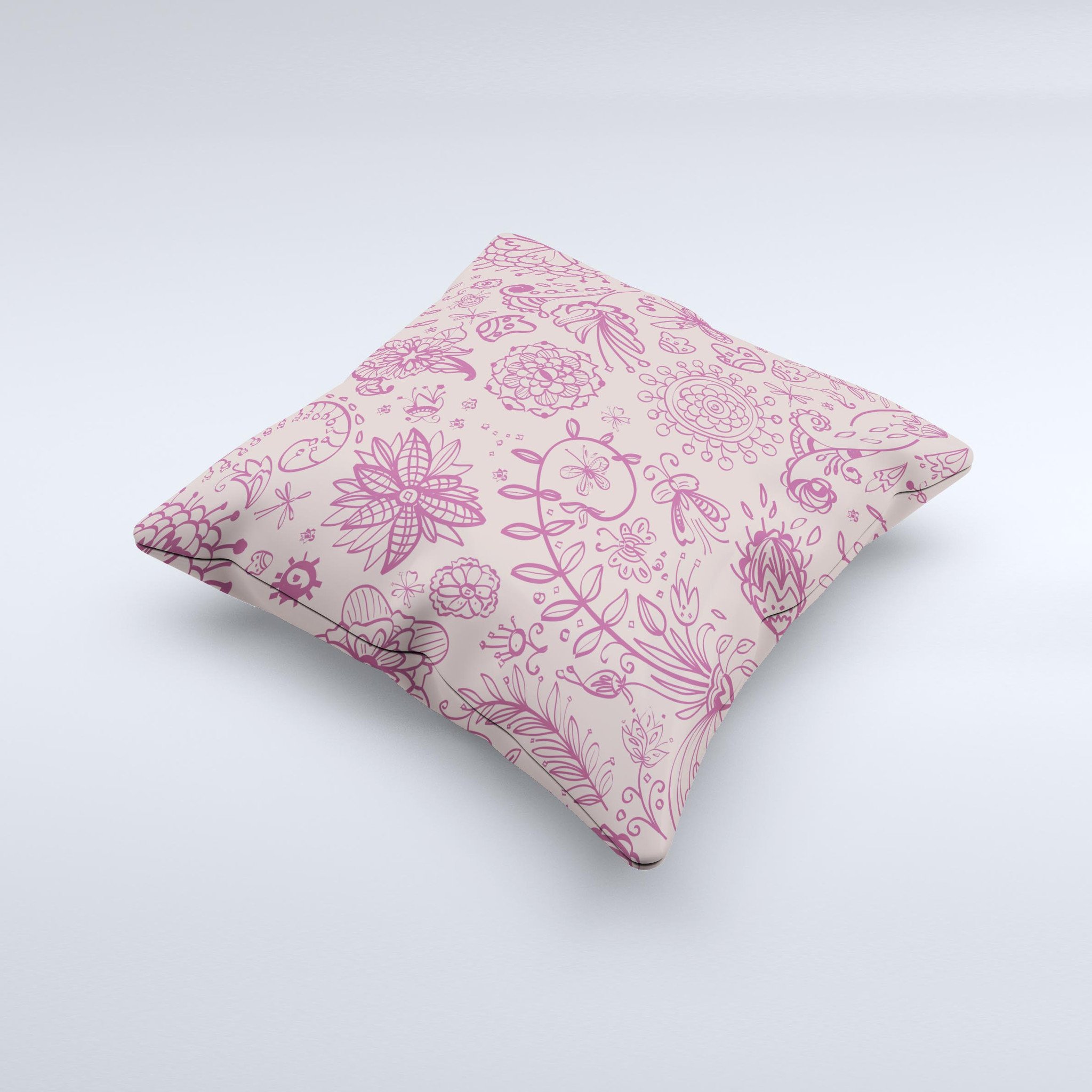 Sketched Lace Patterns V21 decorative throw pillow featuring intricate lace designs, handcrafted in Virginia with high-quality materials.