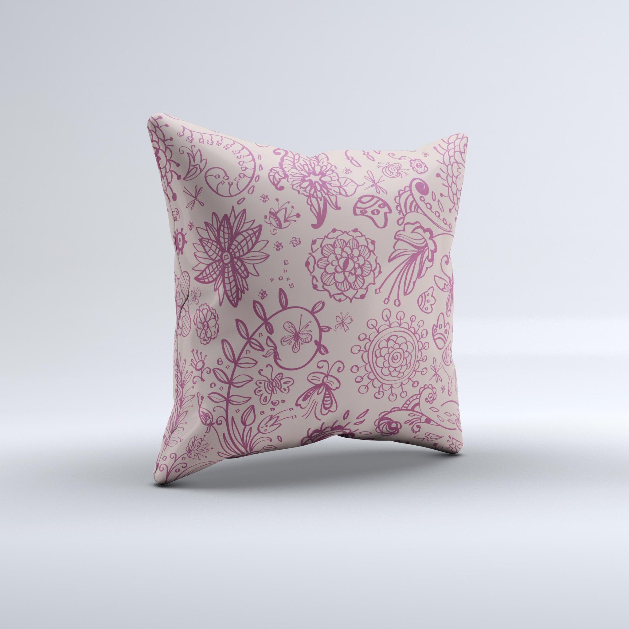 Sketched Lace Patterns V21 decorative throw pillow featuring intricate lace designs, handcrafted in Virginia with high-quality materials.