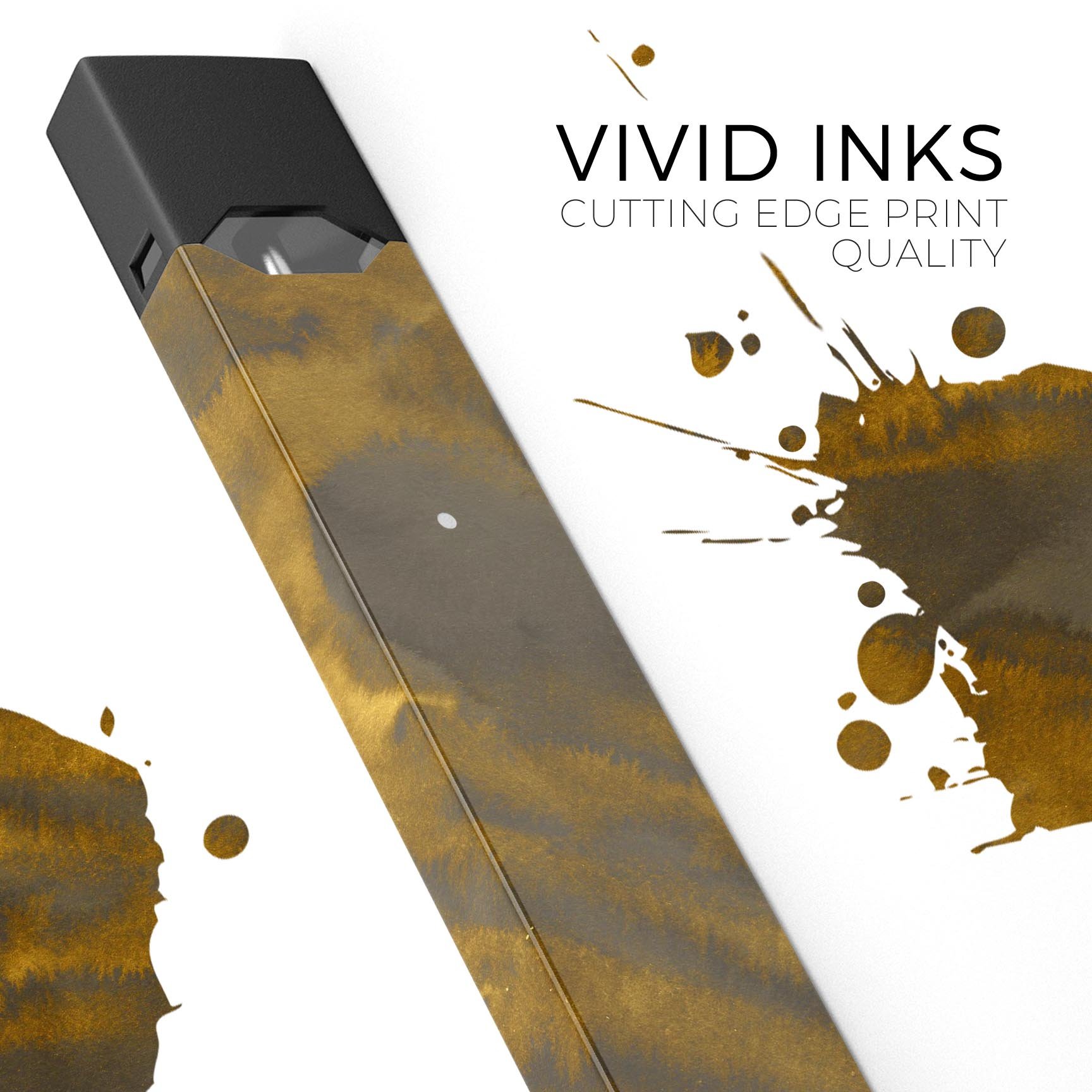 Slanted Golden Ridges premium decal skin-wrap sticker for JUUL vaping device, showcasing a stylish golden design.