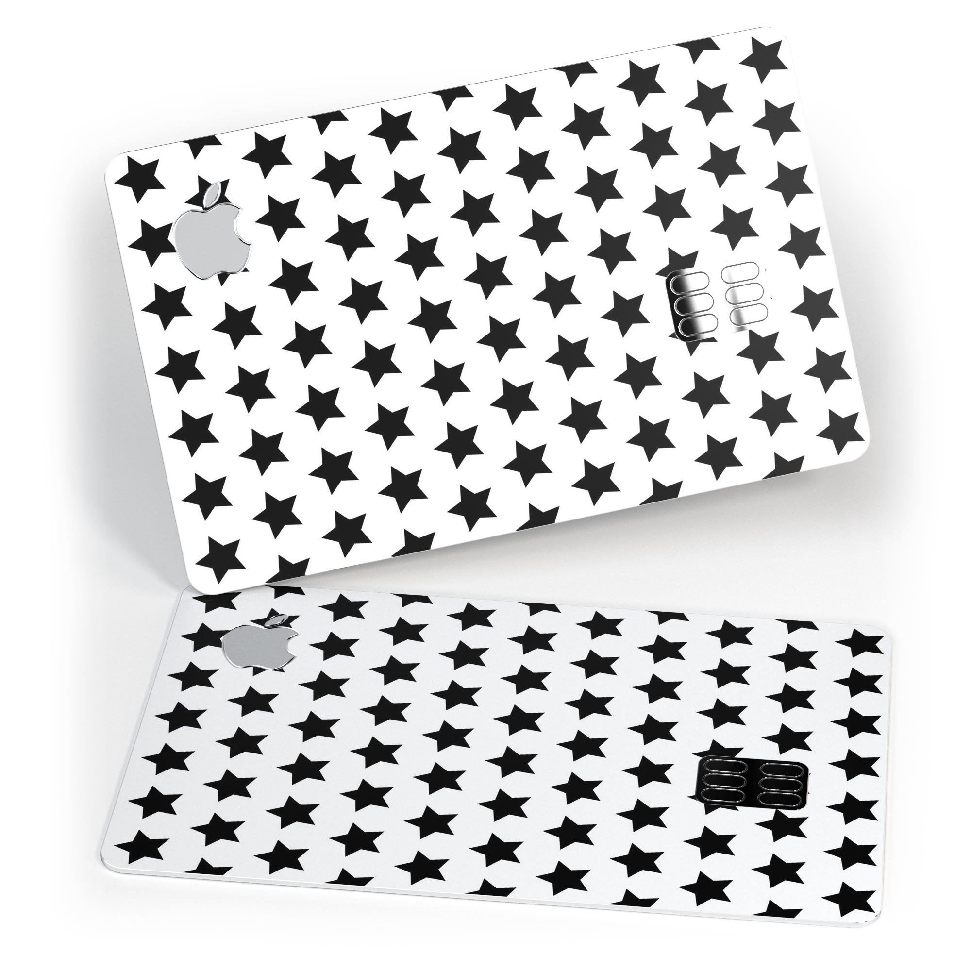 Slate Black All Over Star Pattern decal skin for Apple Card, showcasing a stylish design with premium vinyl material.