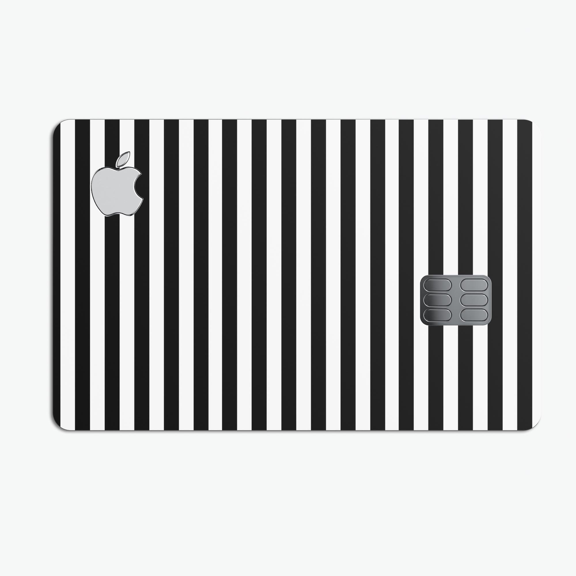 Slate Black Bold Horizontal Lines decal skin for Apple Card, showcasing premium vinyl material and stylish design.