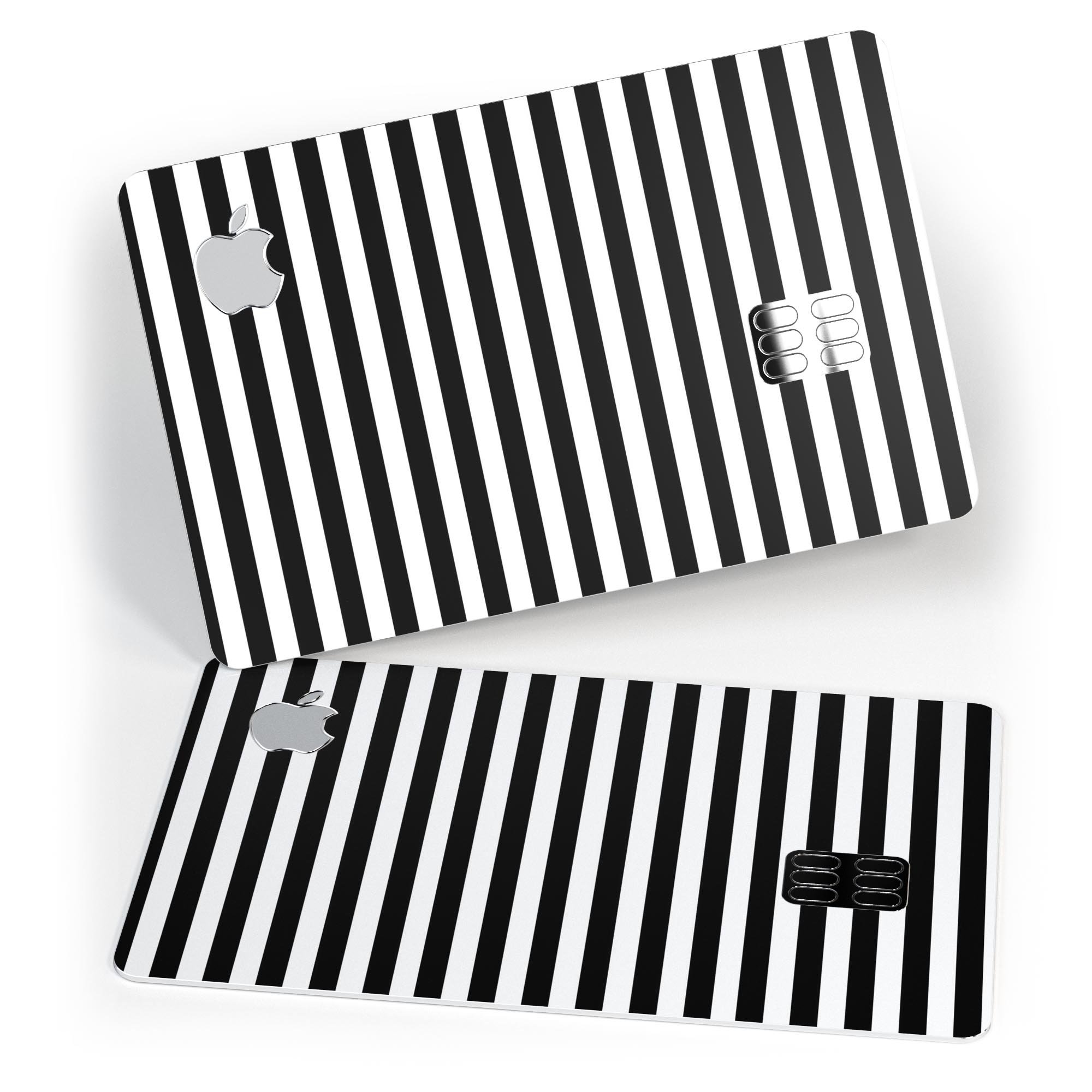 Slate Black Bold Horizontal Lines decal skin for Apple Card, showcasing premium vinyl material and stylish design.