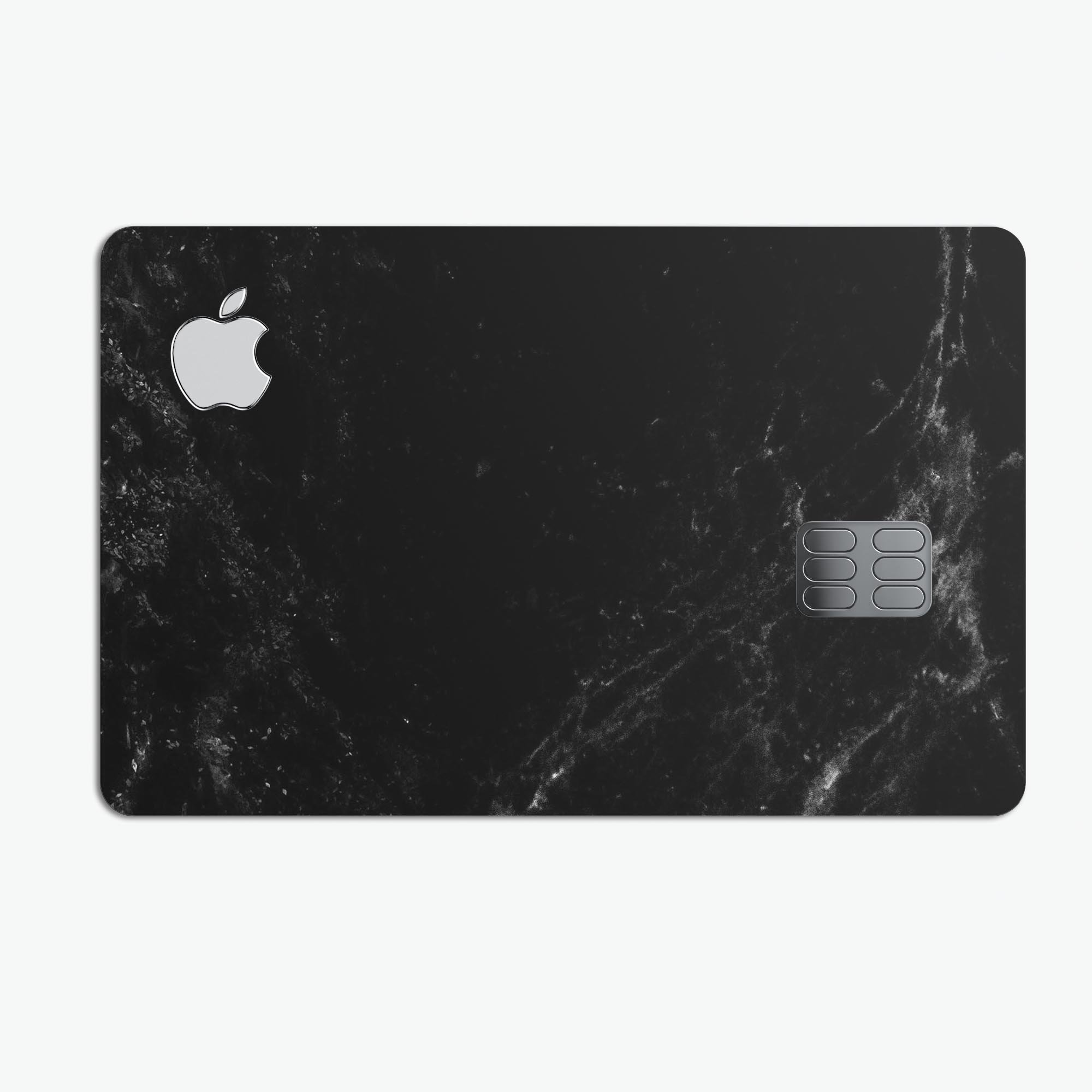 Slate Black Marble Surface decal skin for Apple Card, showcasing a premium protective design with a marble finish.