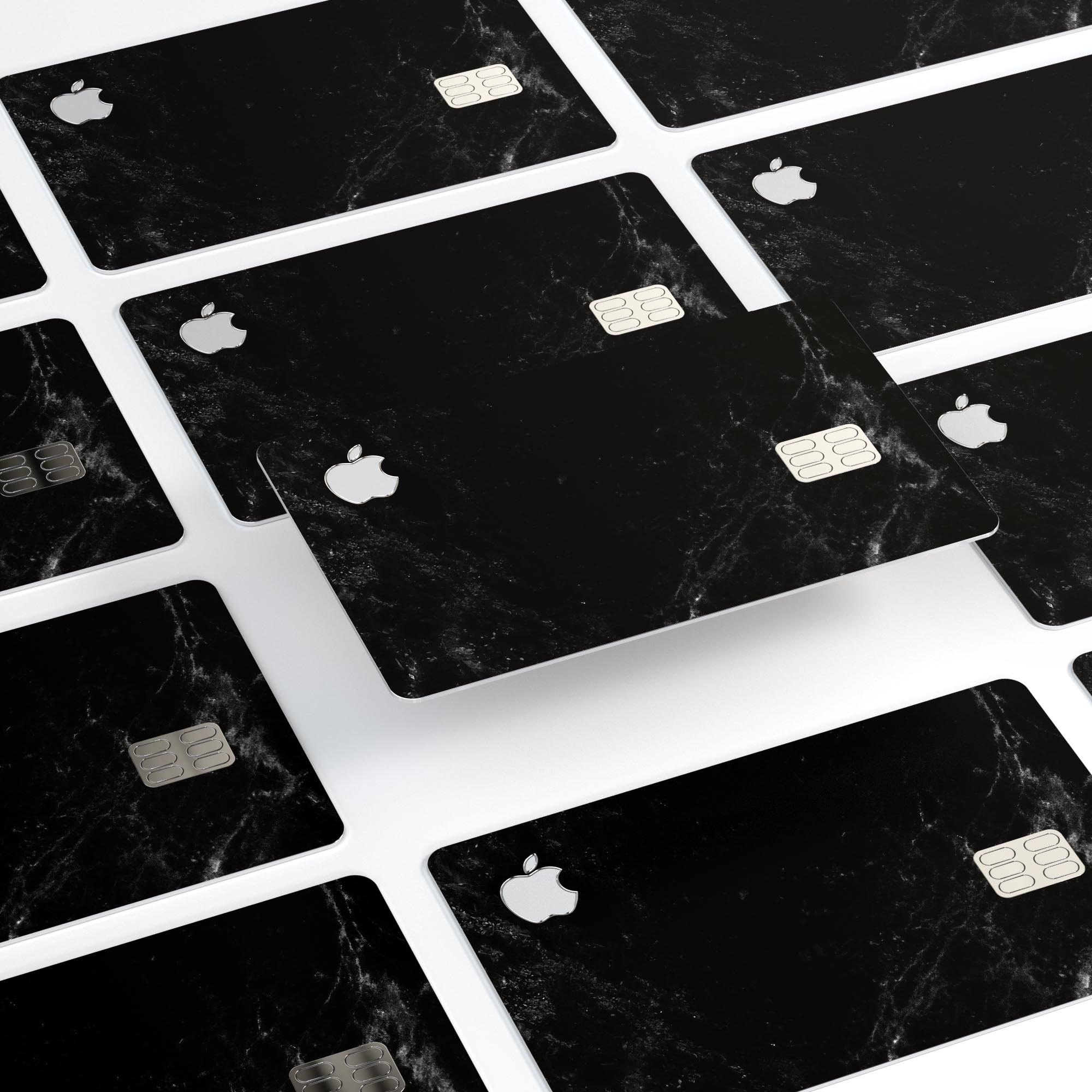 Slate Black Marble Surface decal skin for Apple Card, showcasing a premium protective design with a marble finish.