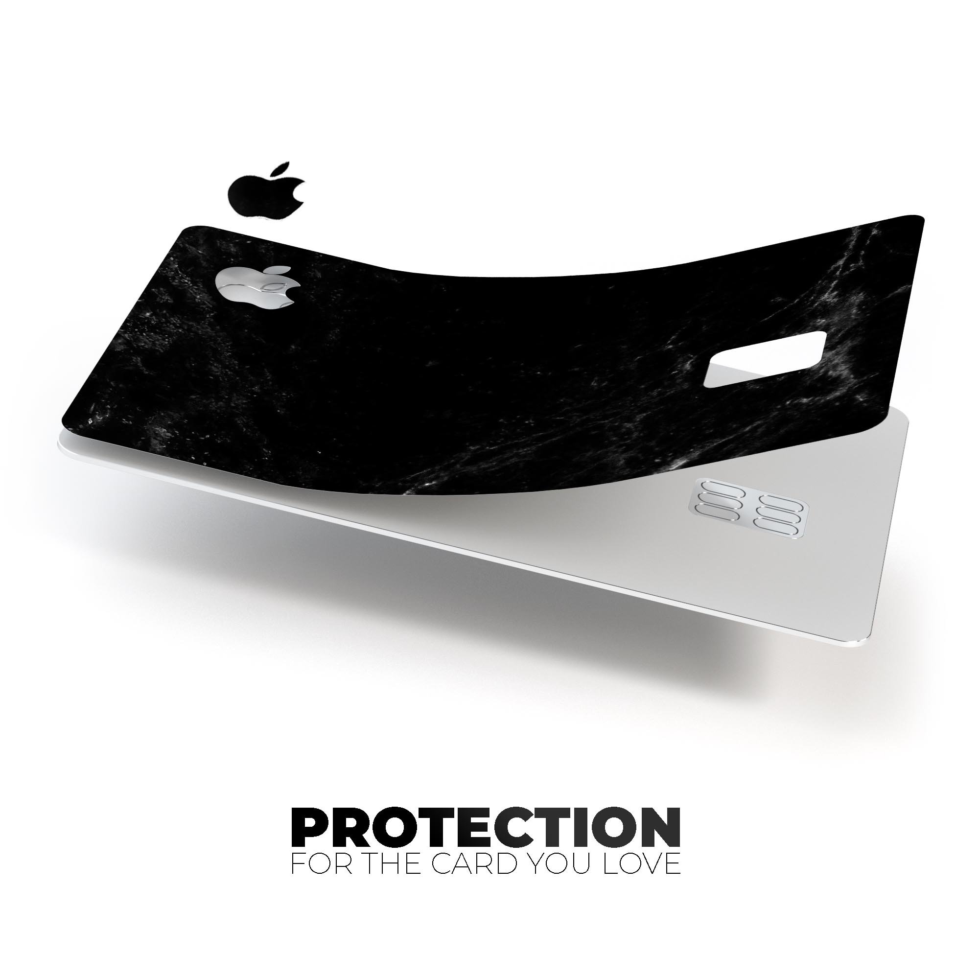 Slate Black Marble Surface decal skin for Apple Card, showcasing a premium protective design with a marble finish.