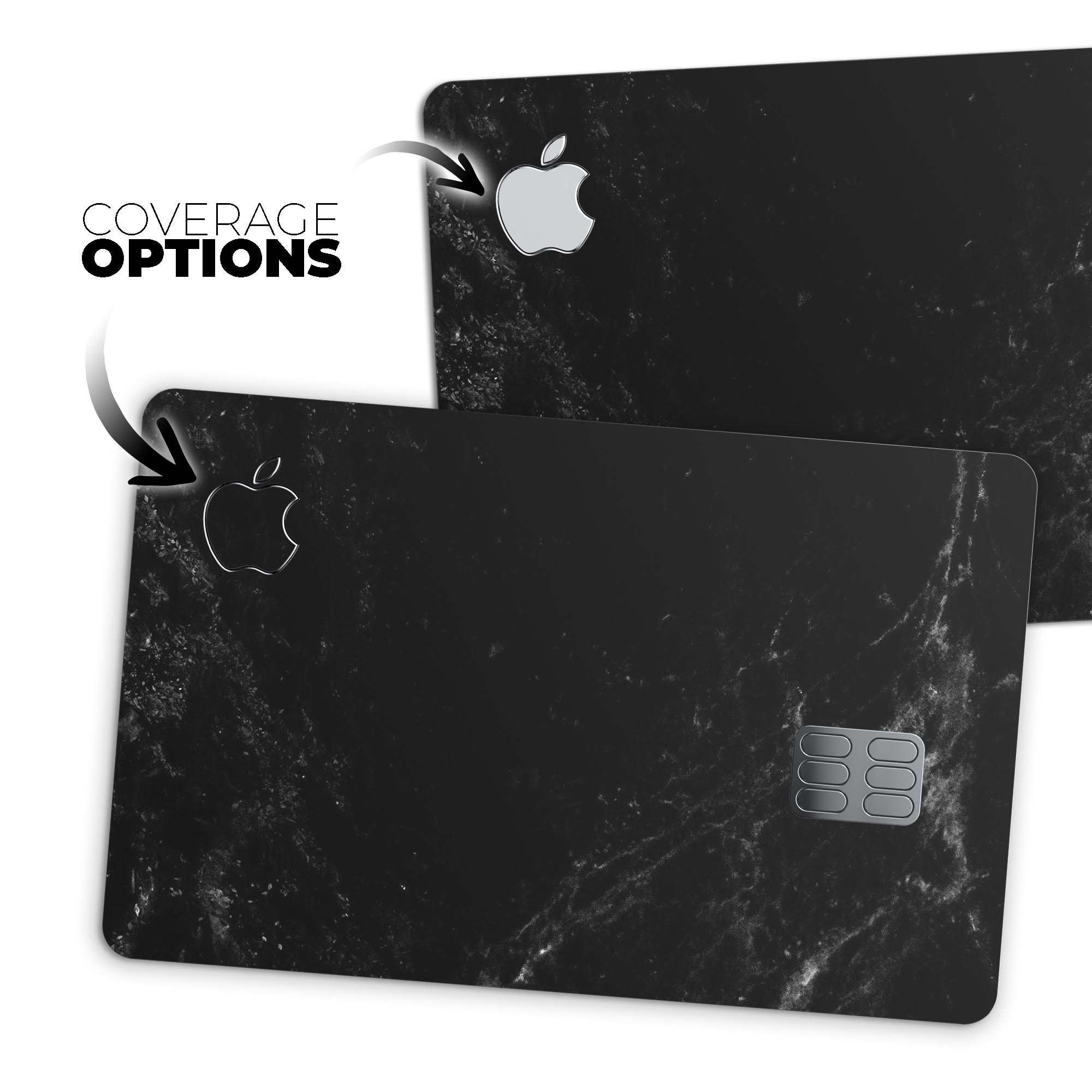 Slate Black Marble Surface decal skin for Apple Card, showcasing a premium protective design with a marble finish.