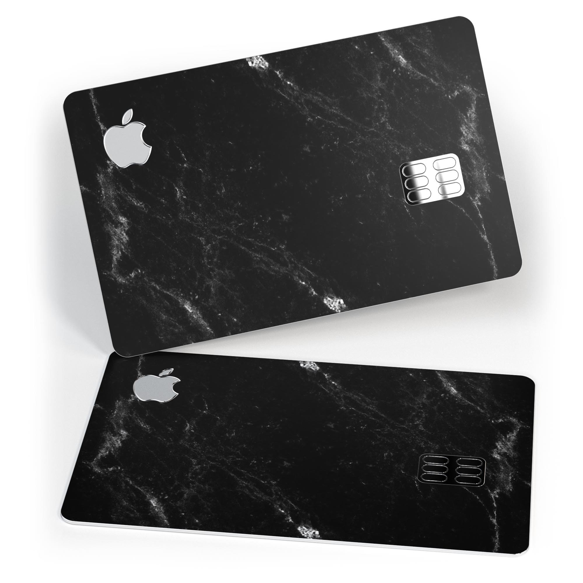 Slate Black Scratched Marble Surface decal for Apple Card, showcasing premium vinyl design and protective features.