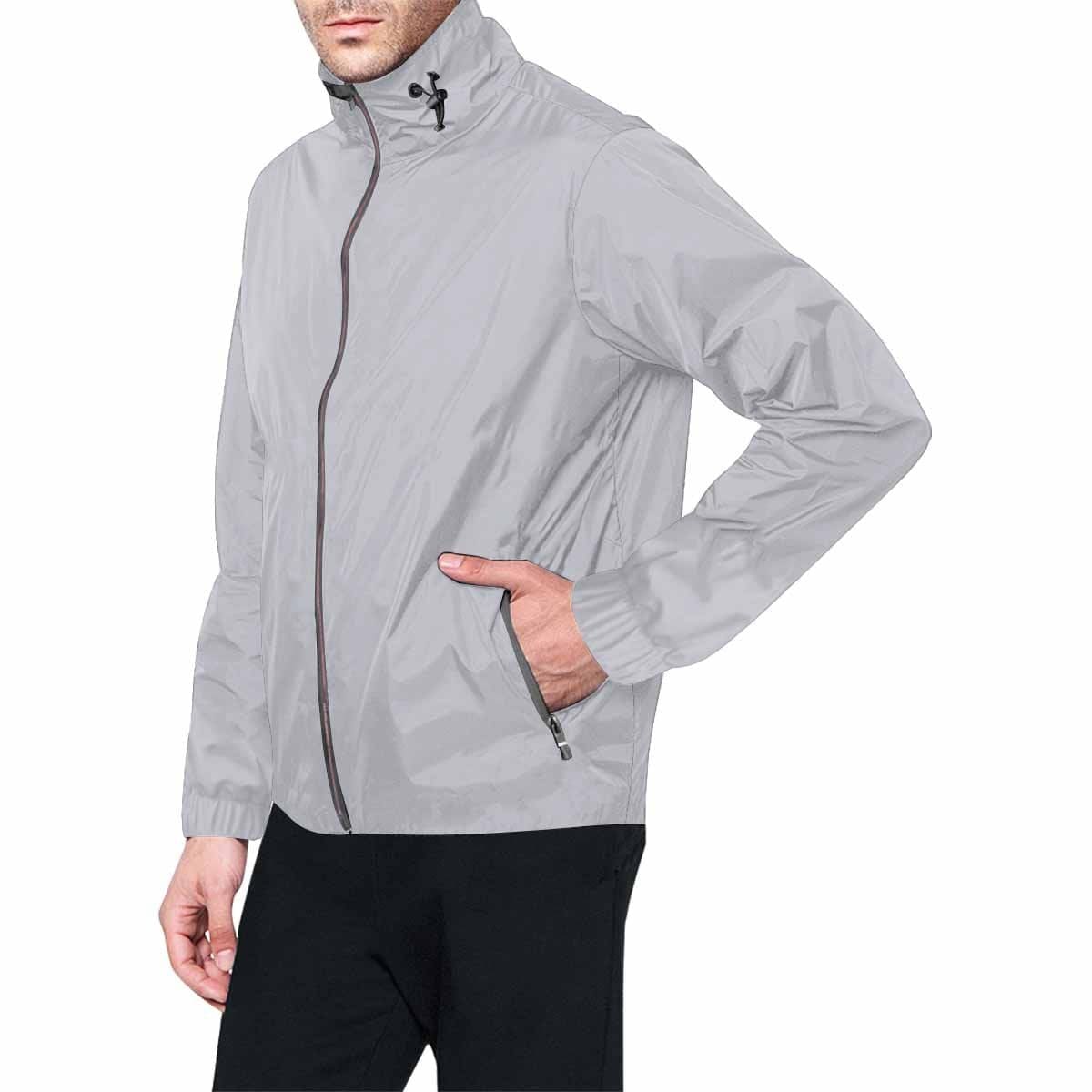 Slate Gray Hooded Windbreaker Jacket for men and women, featuring a stylish design with adjustable hood and zippered pockets.