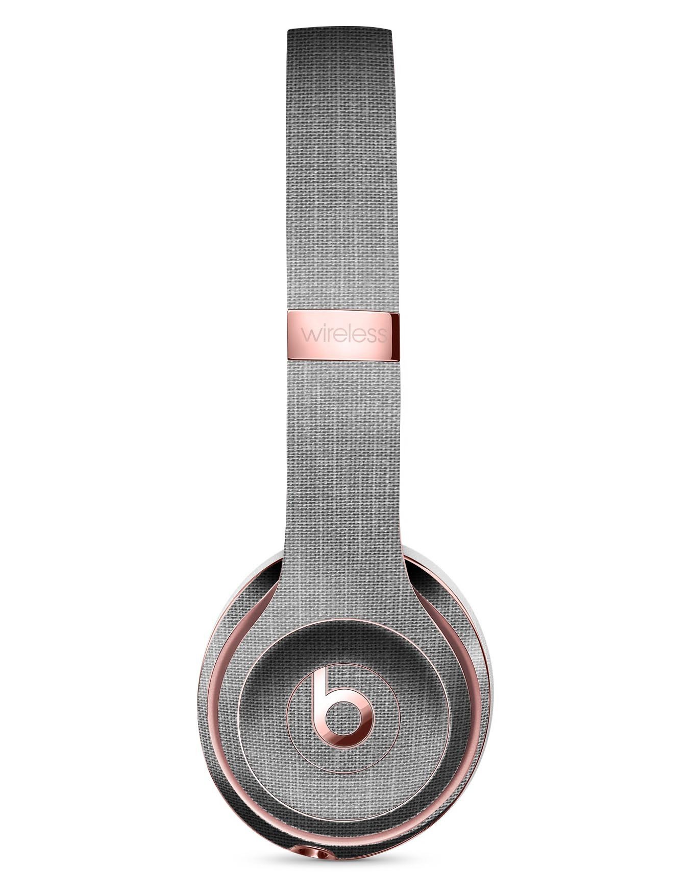 Slate Gray Scratched Fabric Skin Kit for Beats by Dre Solo 3 Wireless Headphones, showcasing a stylish design and premium vinyl material.