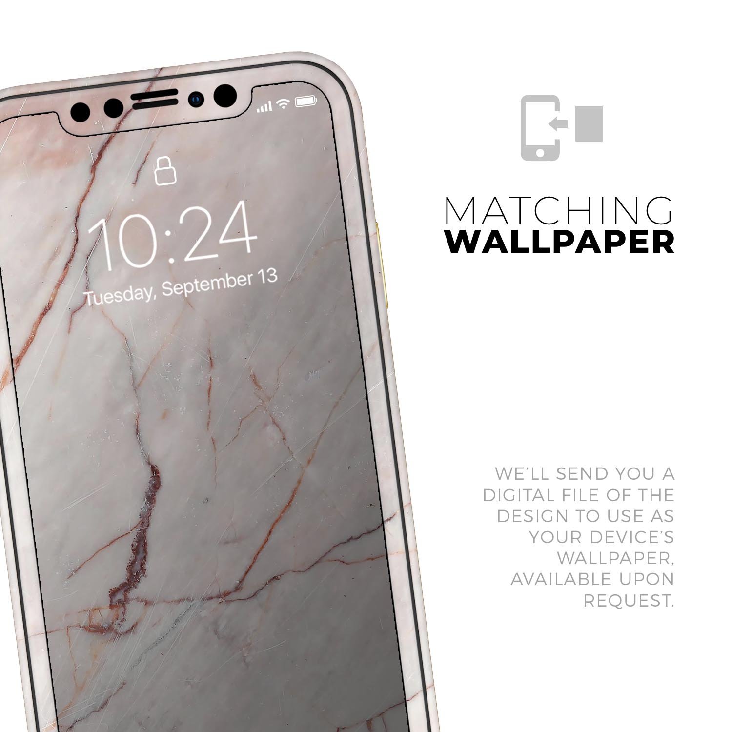 Slate Marble Surface V11 Skin-Kit for Apple iPhone, showcasing a stylish marble design on a sleek device.