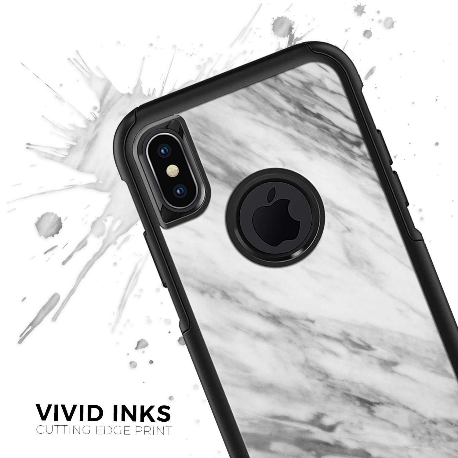 Slate Marble Surface V10 Skin Kit for iPhone OtterBox Cases, showcasing a stylish marble design with a smooth finish.