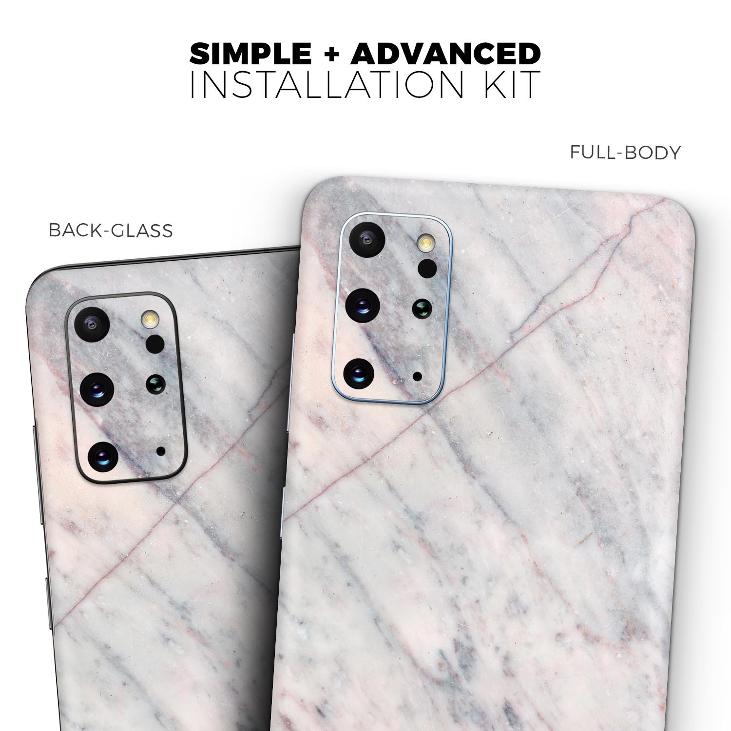 Slate Marble Surface V12 Skin-Kit for Samsung Galaxy S-Series, showcasing a stylish marble design on a sleek device.