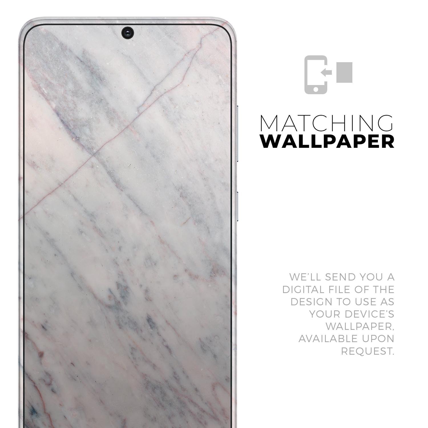 Slate Marble Surface V12 Skin-Kit for Samsung Galaxy S-Series, showcasing a stylish marble design on a sleek device.