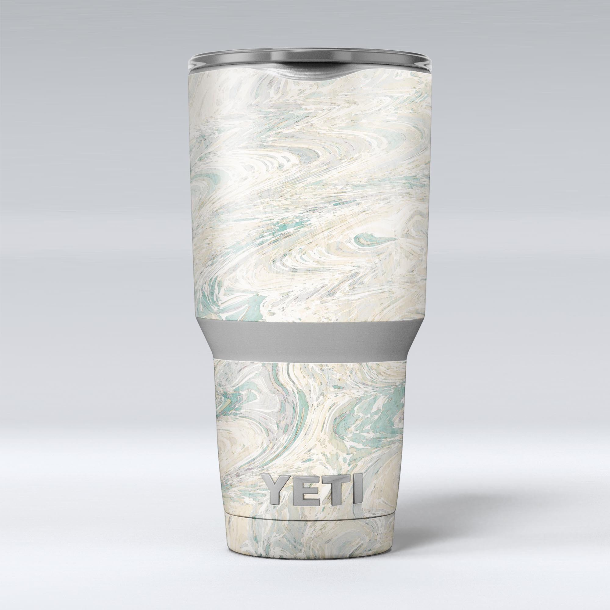 Slate Marble Surface V25 skin decal vinyl wrap kit for Yeti Cooler, showcasing a stylish marble design and premium quality.