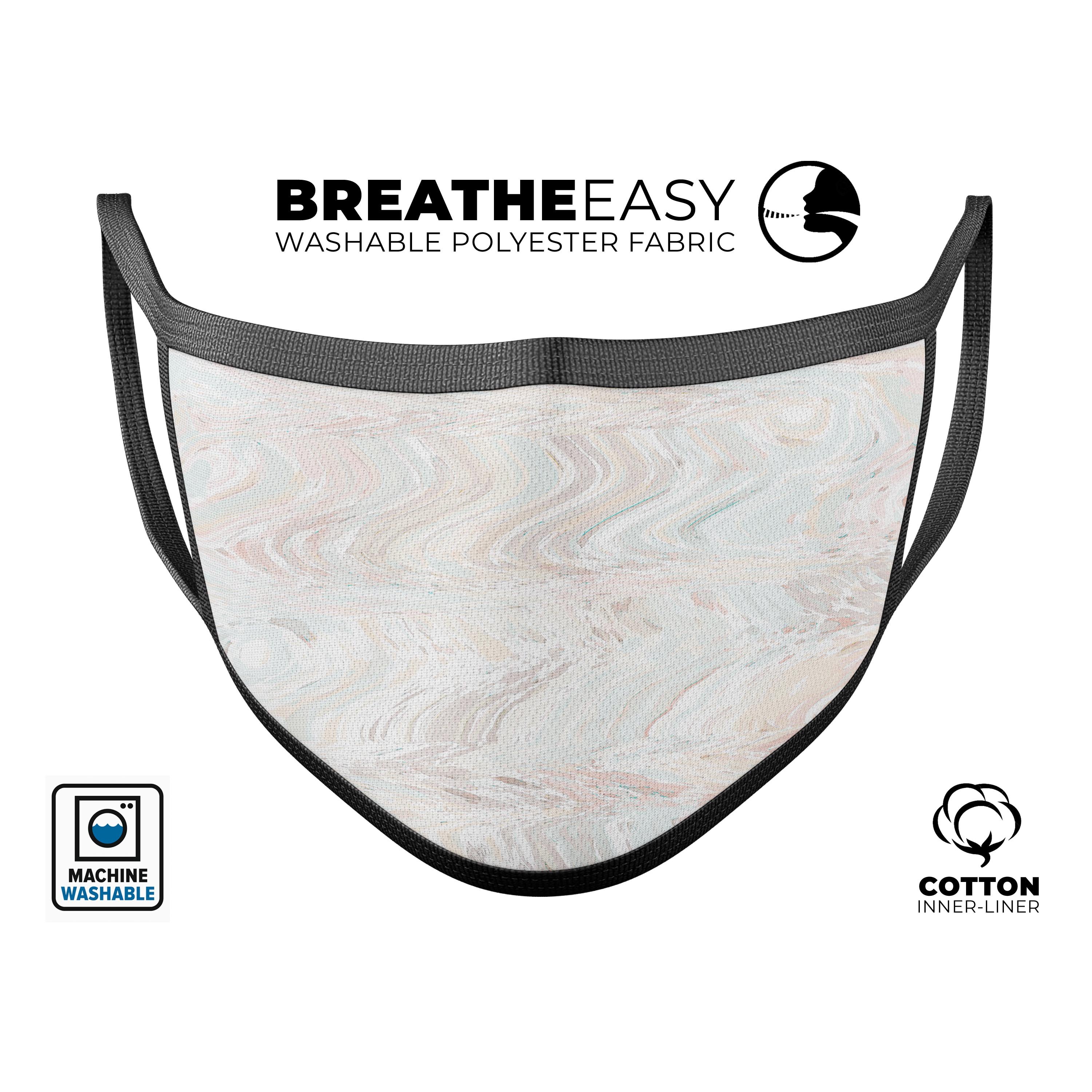 Slate Marble Surface V26 mouth cover, unisex anti-dust mask made in the USA, featuring adjustable ear-loops and a stylish design.