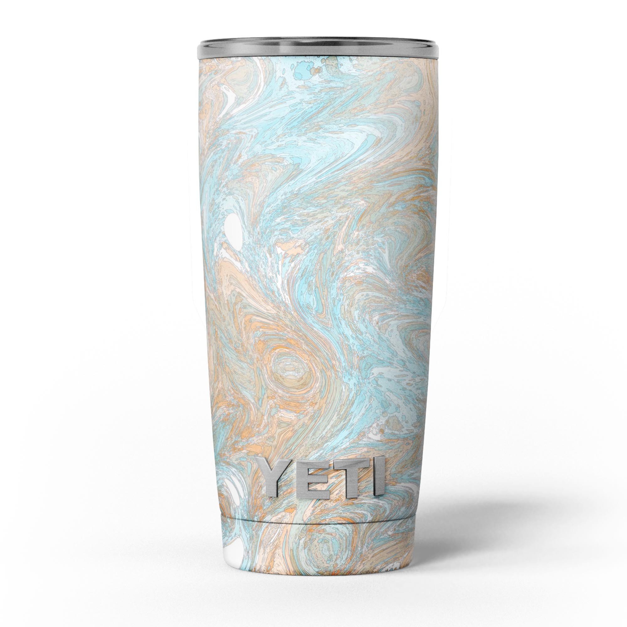 Slate Marble Surface V28 skin decal vinyl wrap kit for Yeti Cooler, showcasing a stylish marble design.