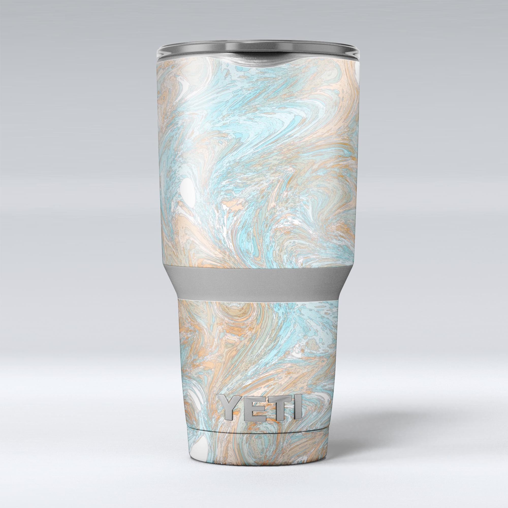 Slate Marble Surface V28 skin decal vinyl wrap kit for Yeti Cooler, showcasing a stylish marble design.