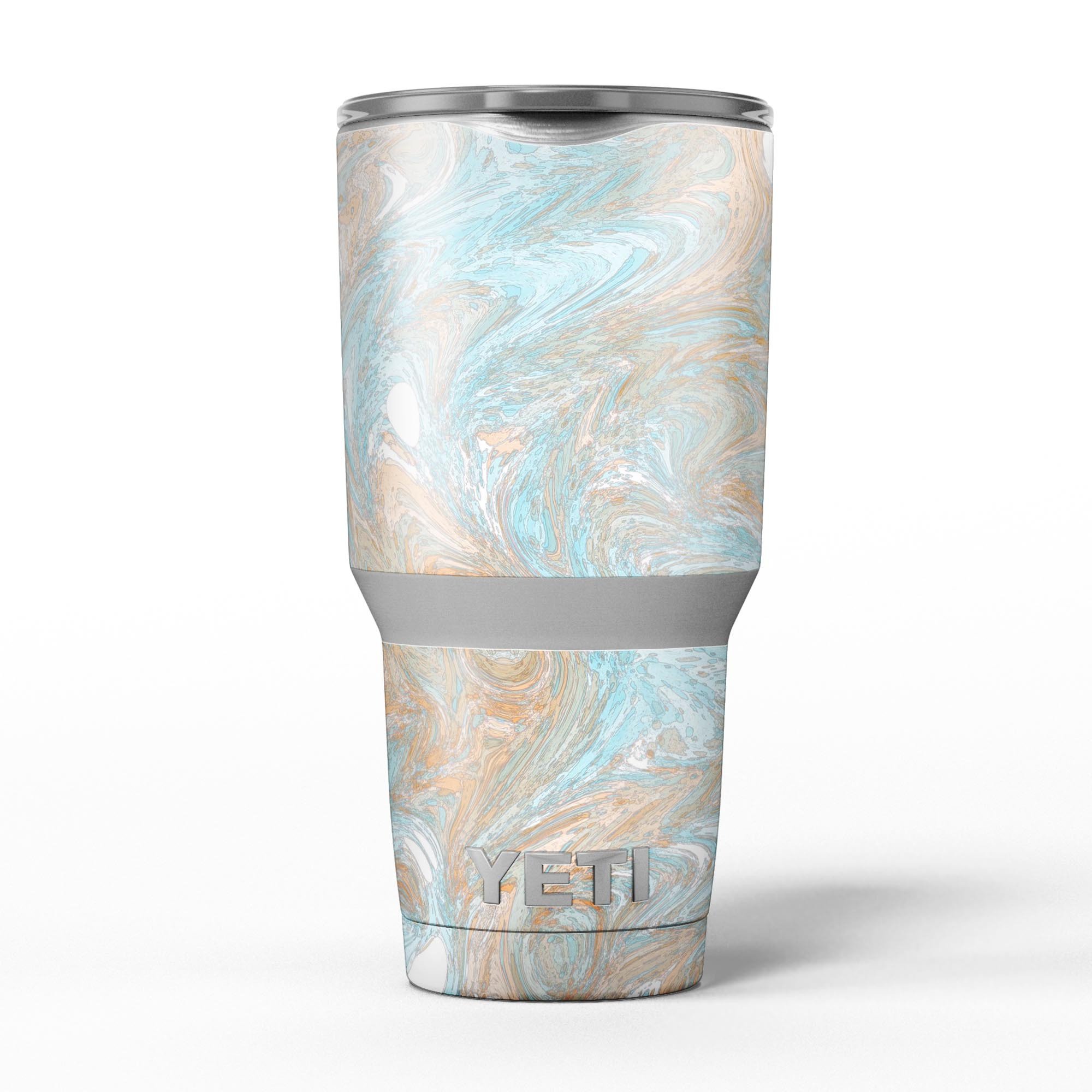 Slate Marble Surface V28 skin decal vinyl wrap kit for Yeti Cooler, showcasing a stylish marble design.