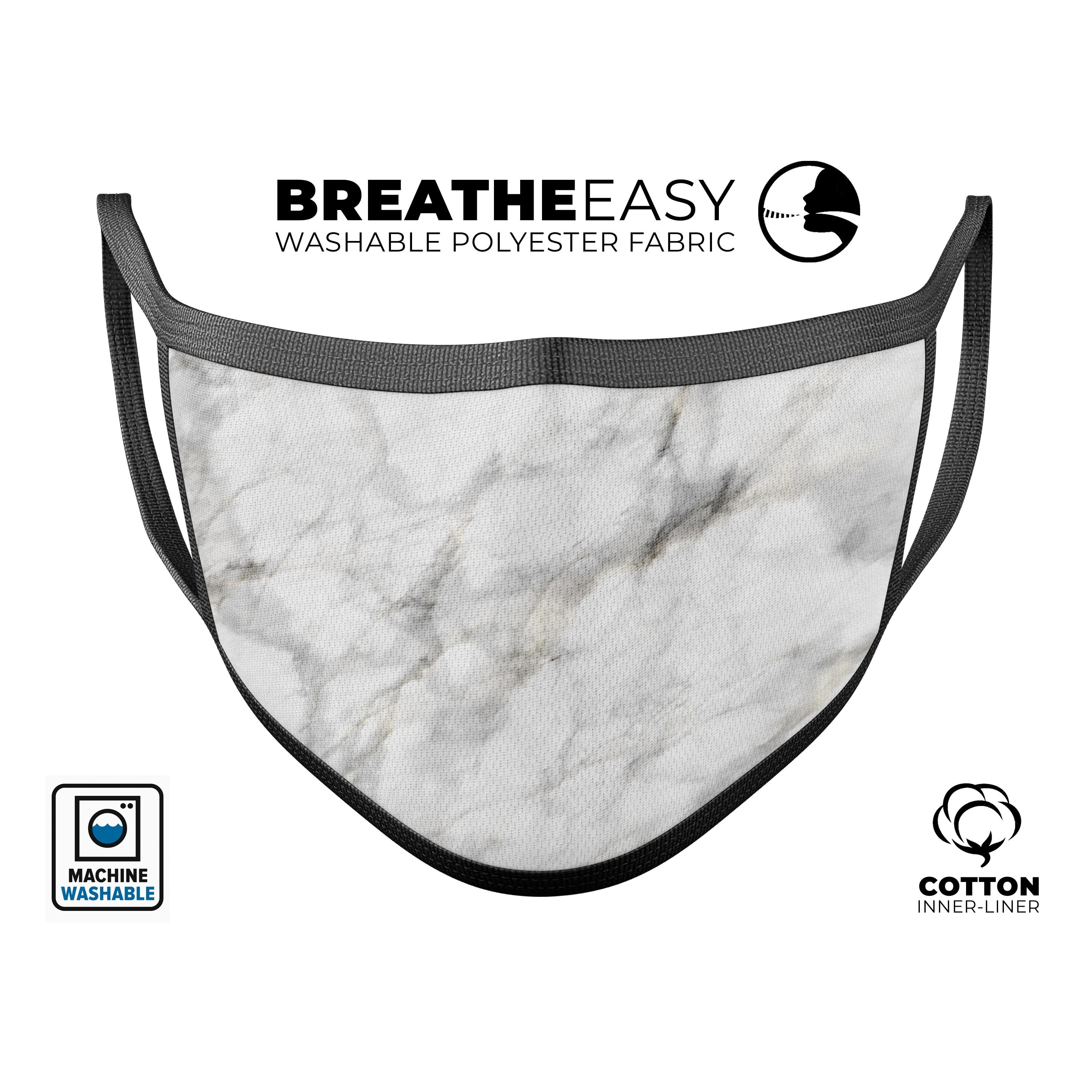 Slate Marble Surface V5 mouth cover, unisex anti-dust mask with adjustable ear loops, made in the USA.