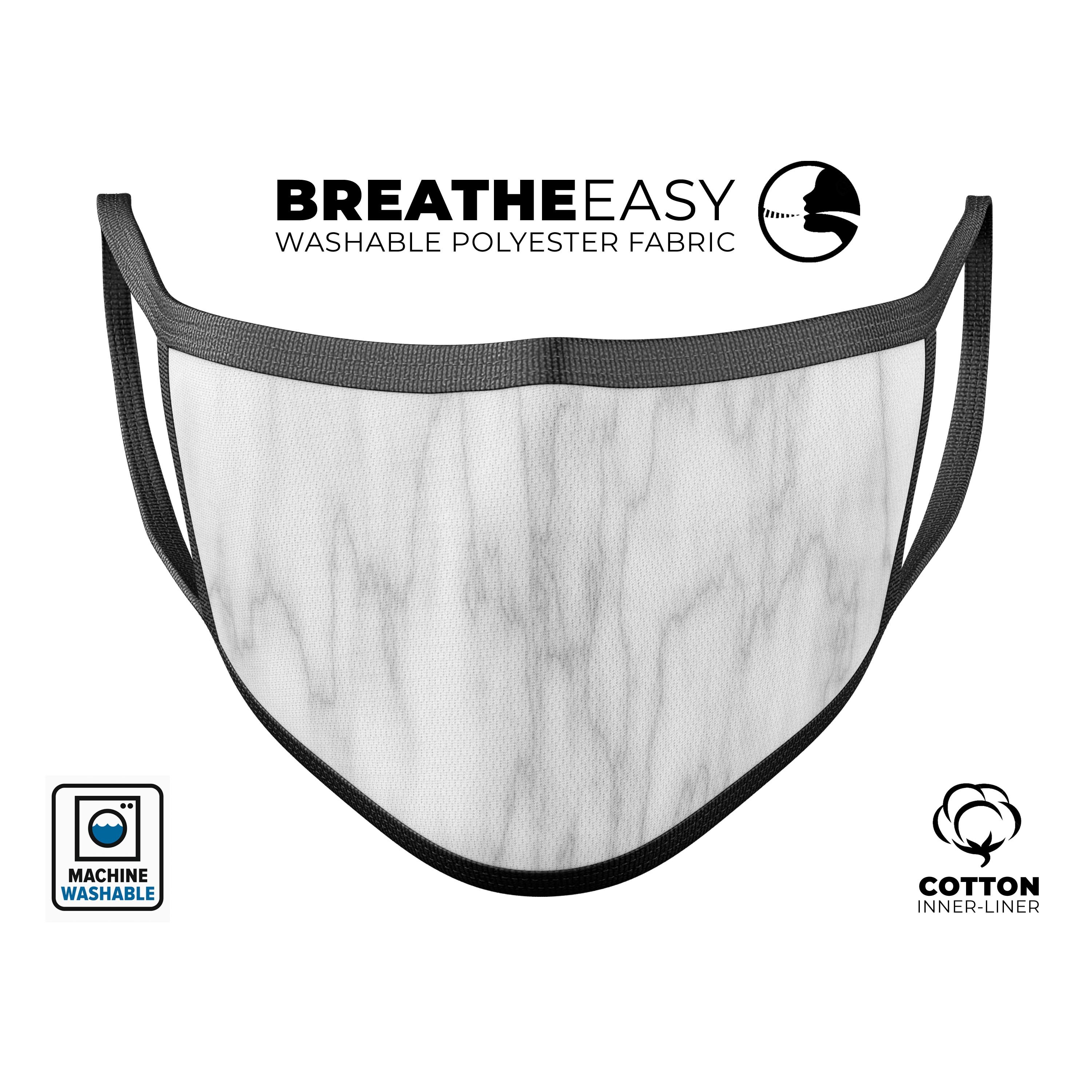 Slate Marble Surface V61 mouth cover, unisex anti-dust mask made in the USA, featuring adjustable ear-loops and a stylish design.