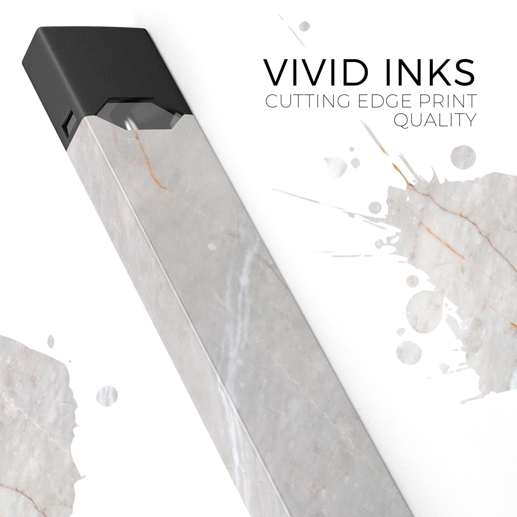 Slate Marble Surface V8 skin-wrap sticker designed for JUUL vaping device, showcasing a stylish marble pattern.