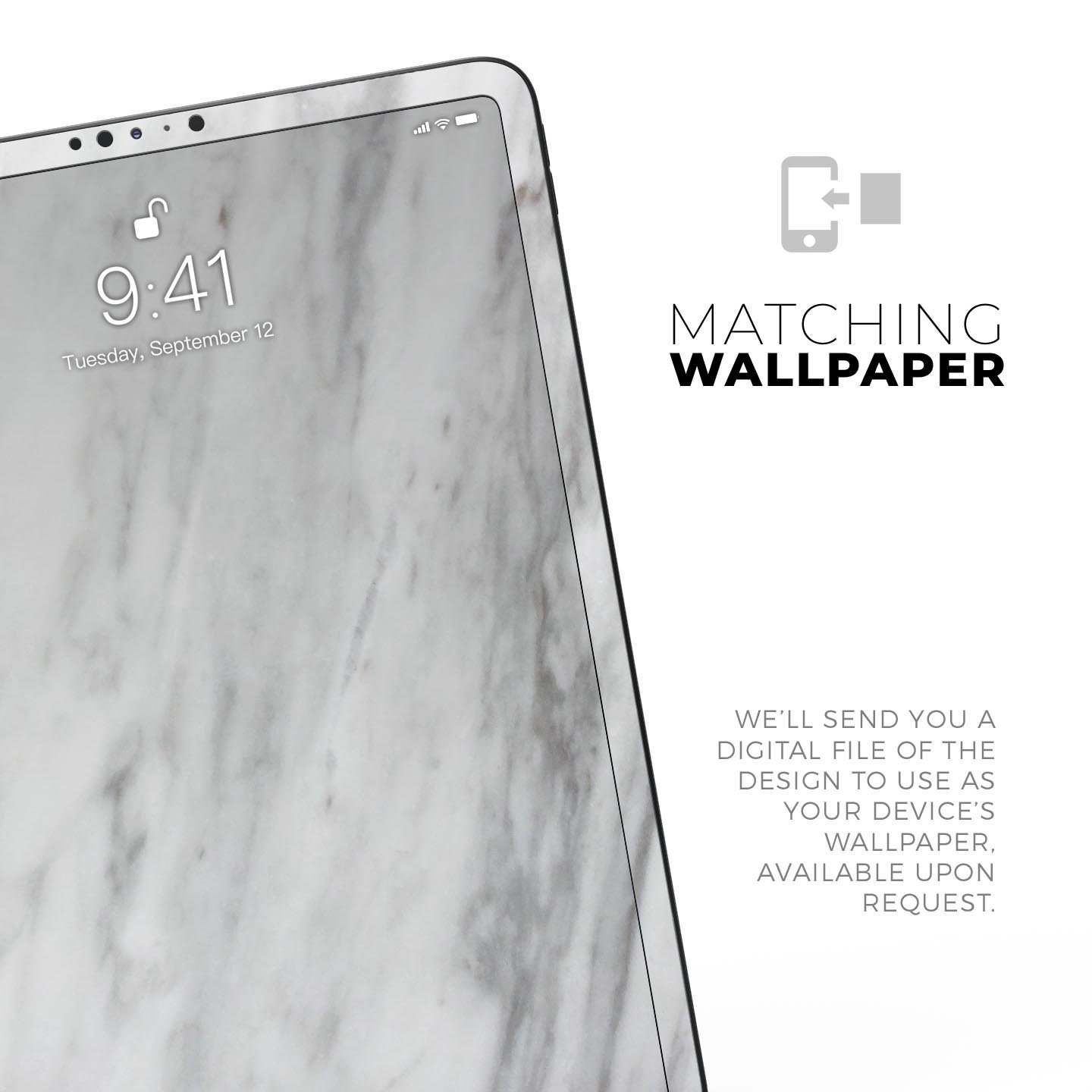 Slate Marble Surface V9 skin decal for Apple iPad Pro, showcasing a stylish marble design with a premium finish.