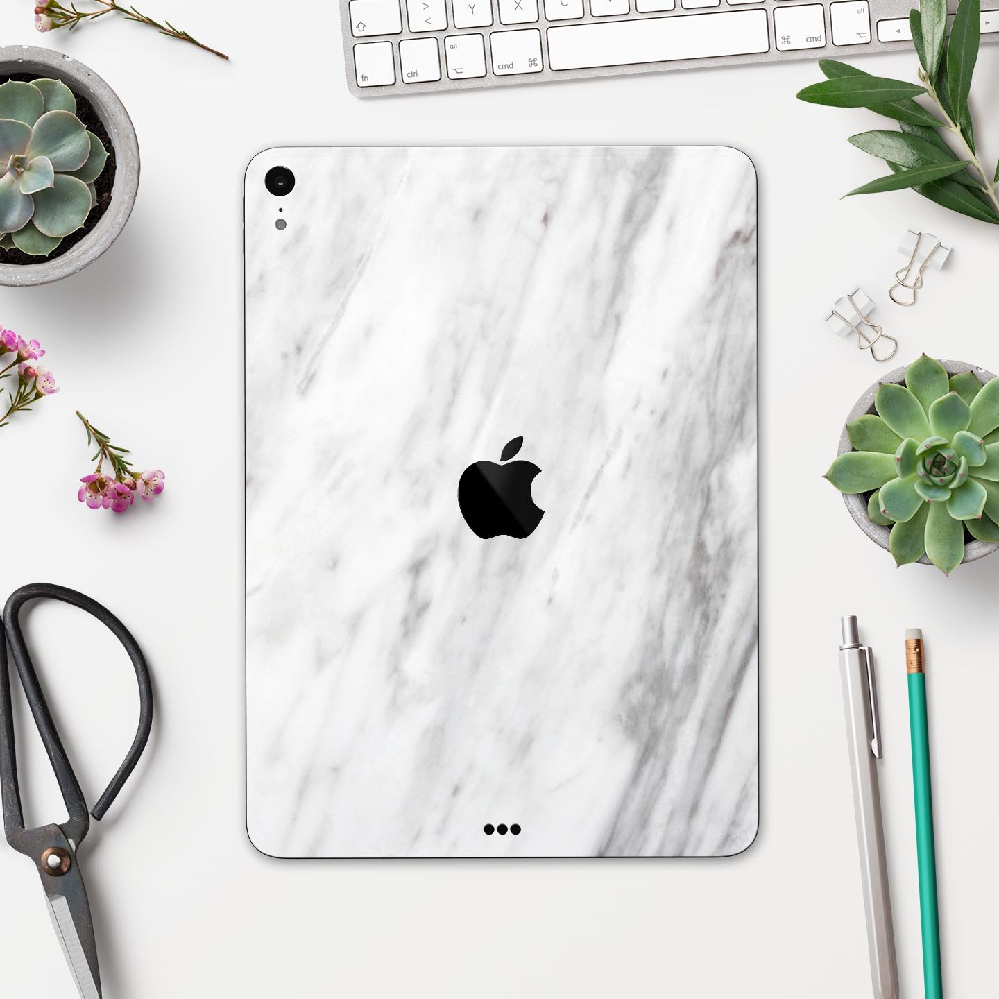 Slate Marble Surface V9 skin decal for Apple iPad Pro, showcasing a stylish marble design with a premium finish.