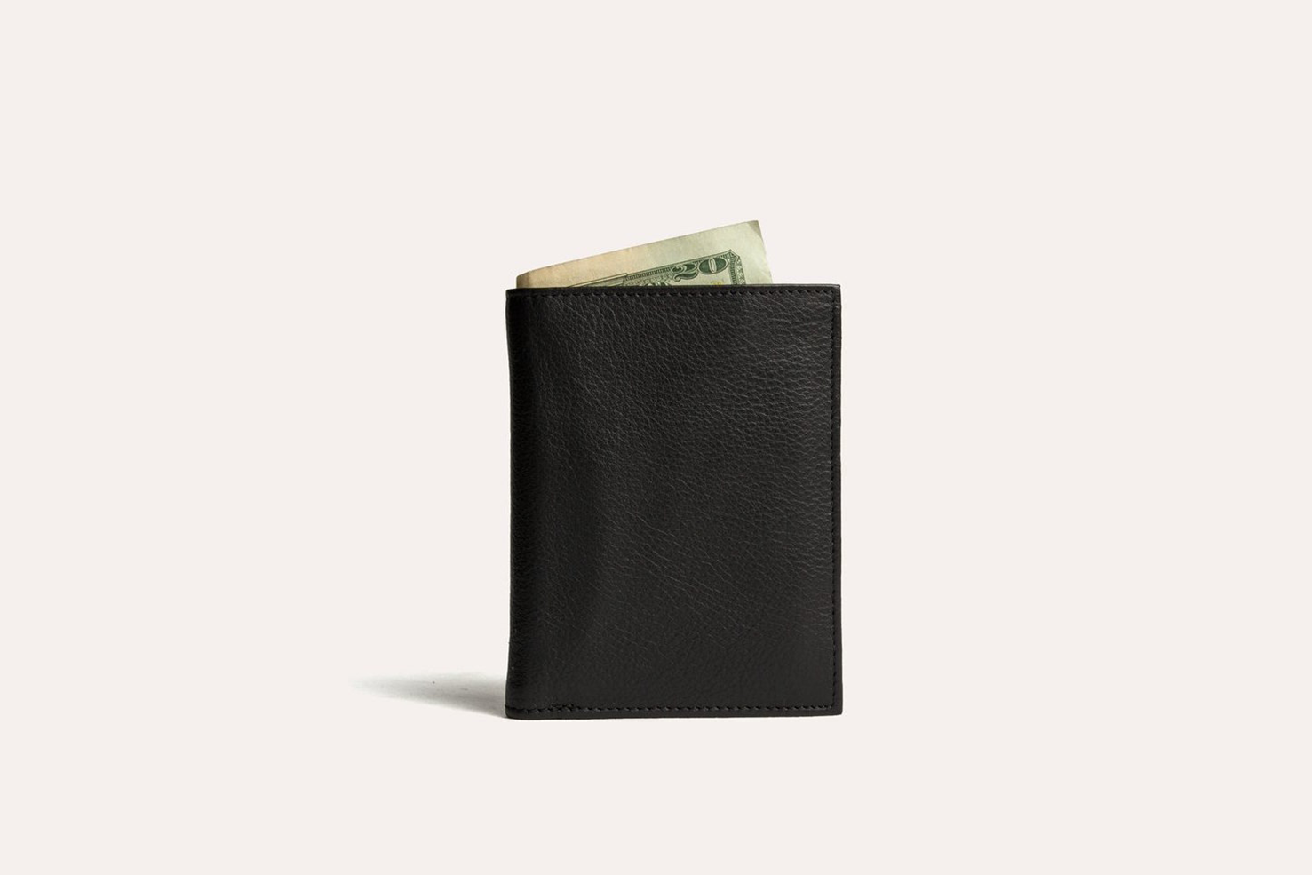 Slimfold Passcase Wallet made of butter soft full grain cowhide leather, featuring 6 card slots and a removable ID case.