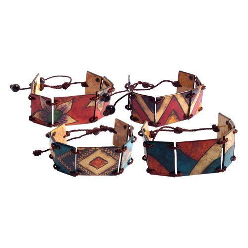 Colorful Small Calabash Bracelet with adjustable knot closure, showcasing vibrant hand-painted designs.