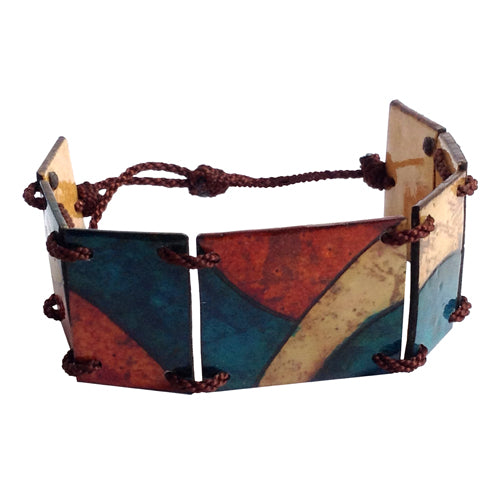 Colorful Small Calabash Bracelet with adjustable knot closure, showcasing vibrant hand-painted designs.