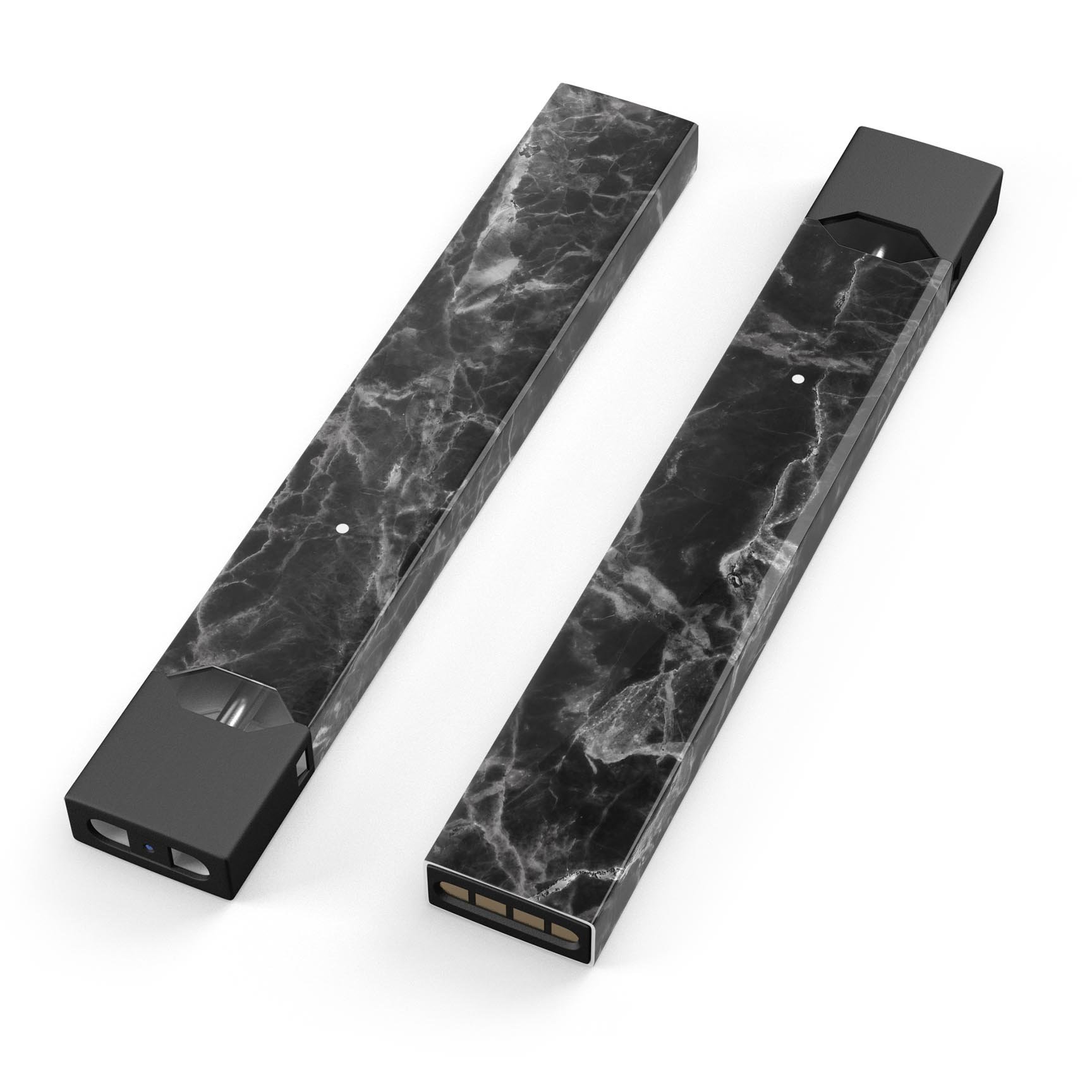 Smooth Black Marble skin-wrap sticker designed for JUUL vaping device, showcasing a sleek and stylish marble pattern.