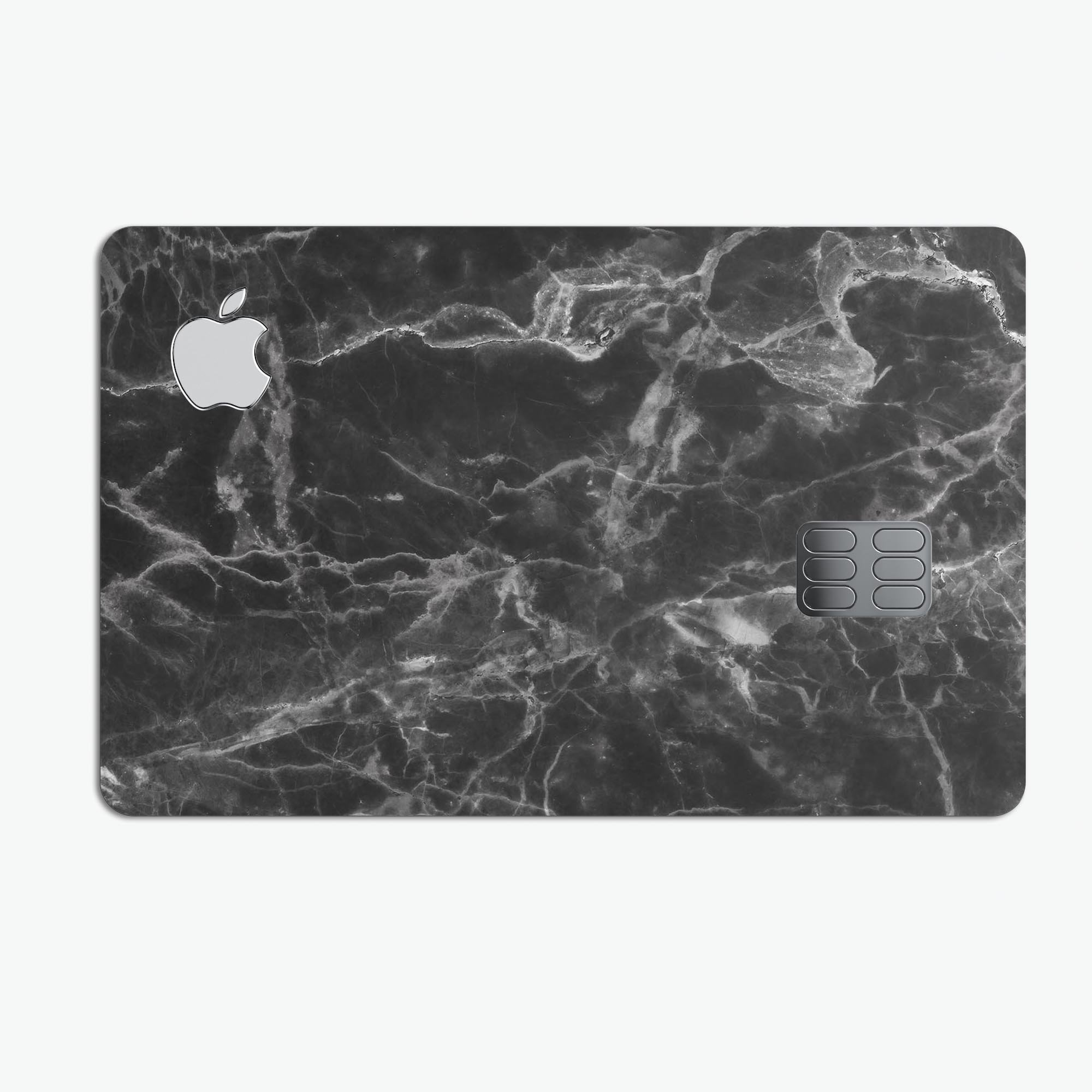 Smooth Black Marble decal skin for Apple Card, showcasing premium vinyl finish and bubble-free application.