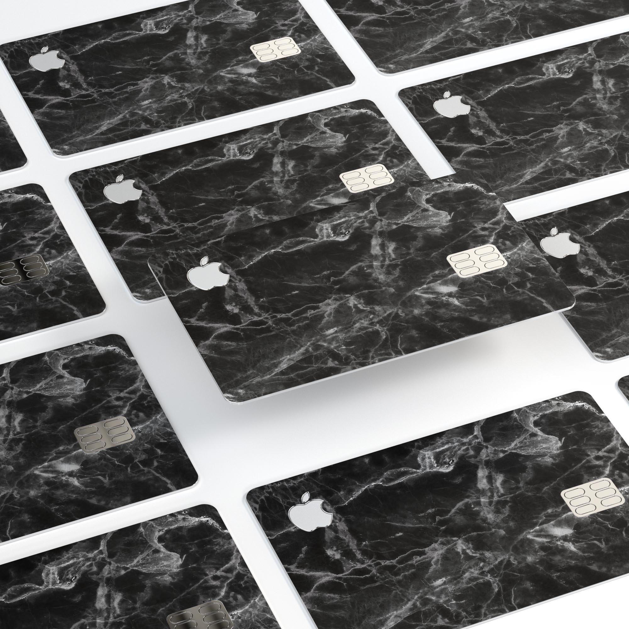 Smooth Black Marble decal skin for Apple Card, showcasing premium vinyl finish and bubble-free application.