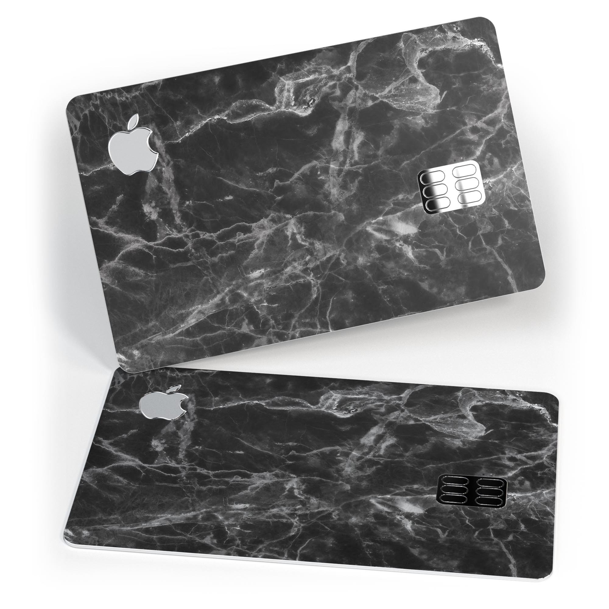 Smooth Black Marble decal skin for Apple Card, showcasing premium vinyl finish and bubble-free application.